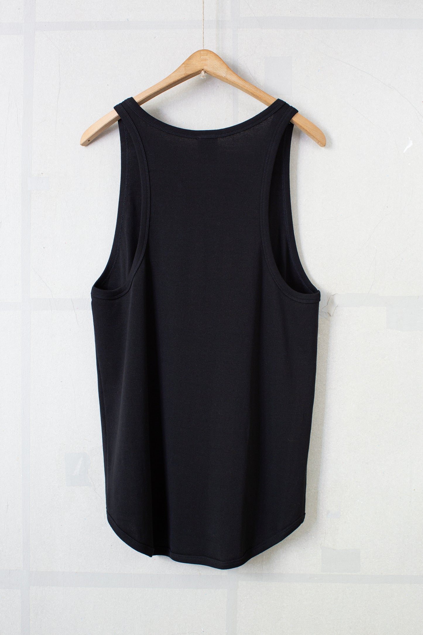 TANKTOP#19 - COTTON PAPER RIB BLACK