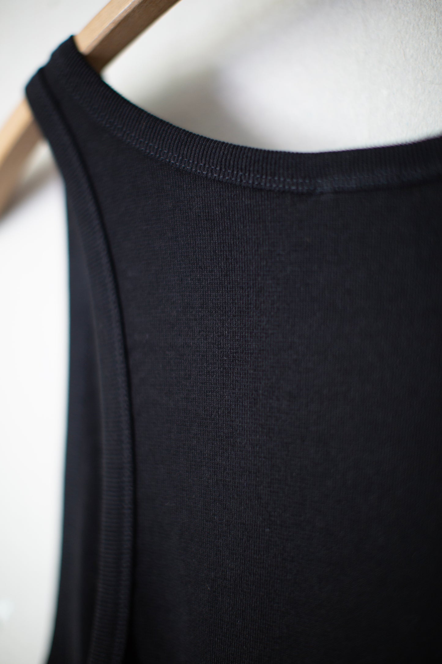 TANKTOP#19 - COTTON PAPER RIB BLACK