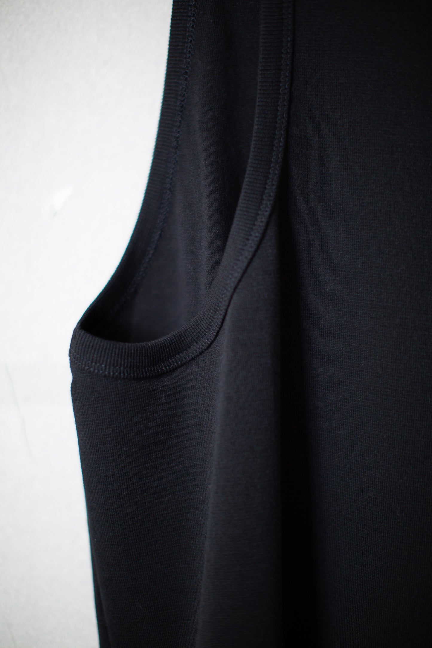 TANKTOP#19 - COTTON PAPER RIB BLACK