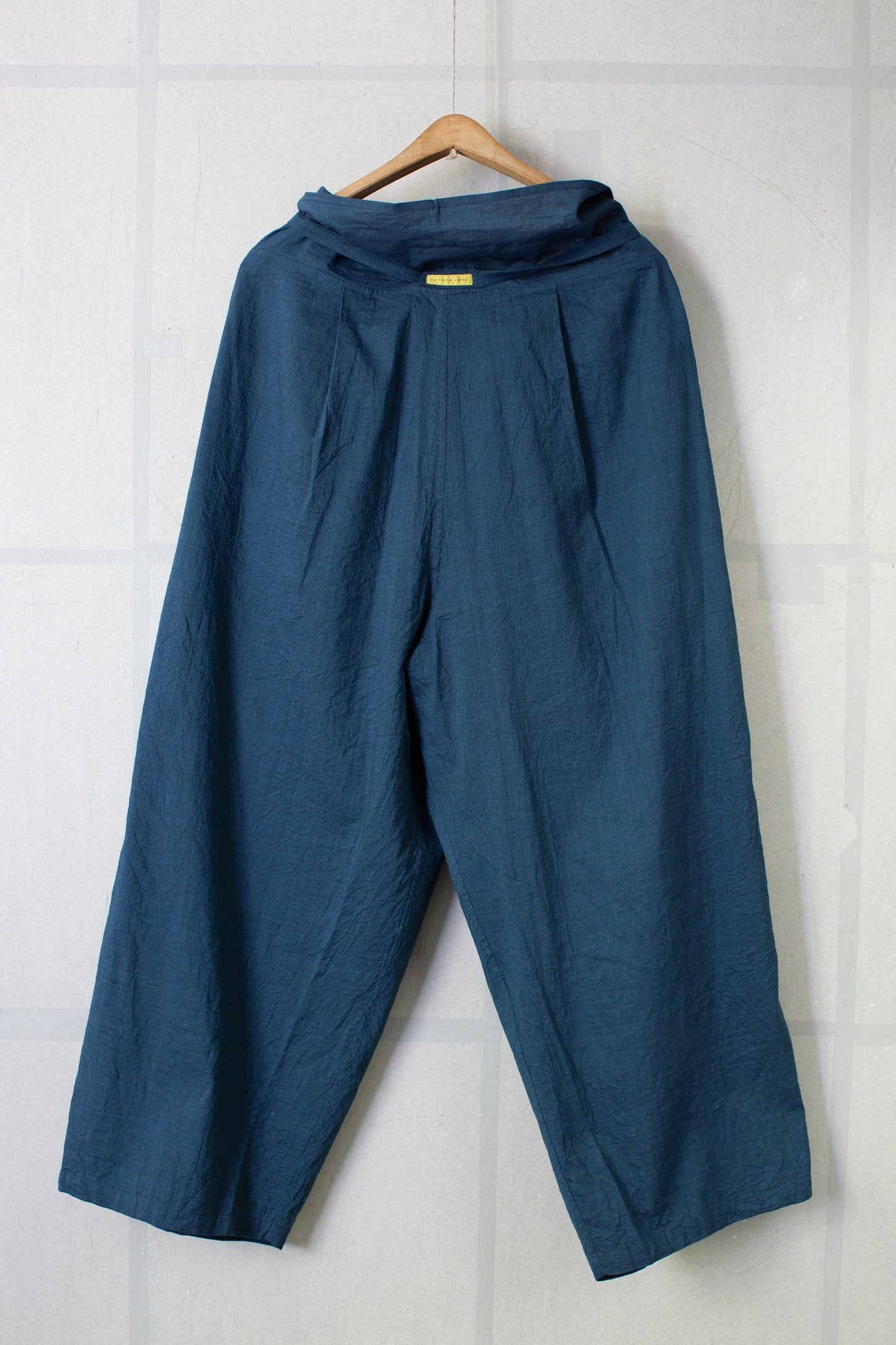 Cerulean blue wide fisherman's pants