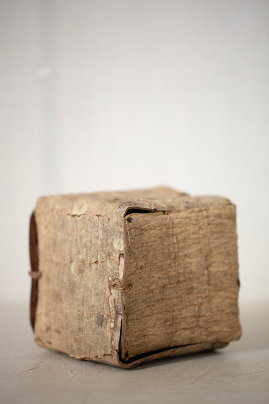 Japanese wallnut bark cube sculpture