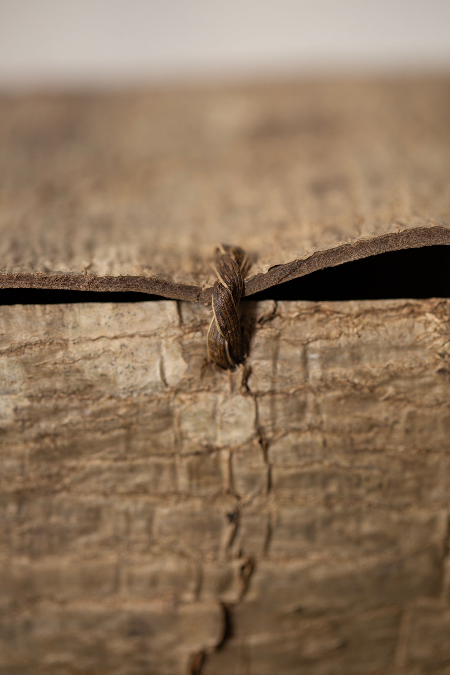 Japanese wallnut bark cube sculpture