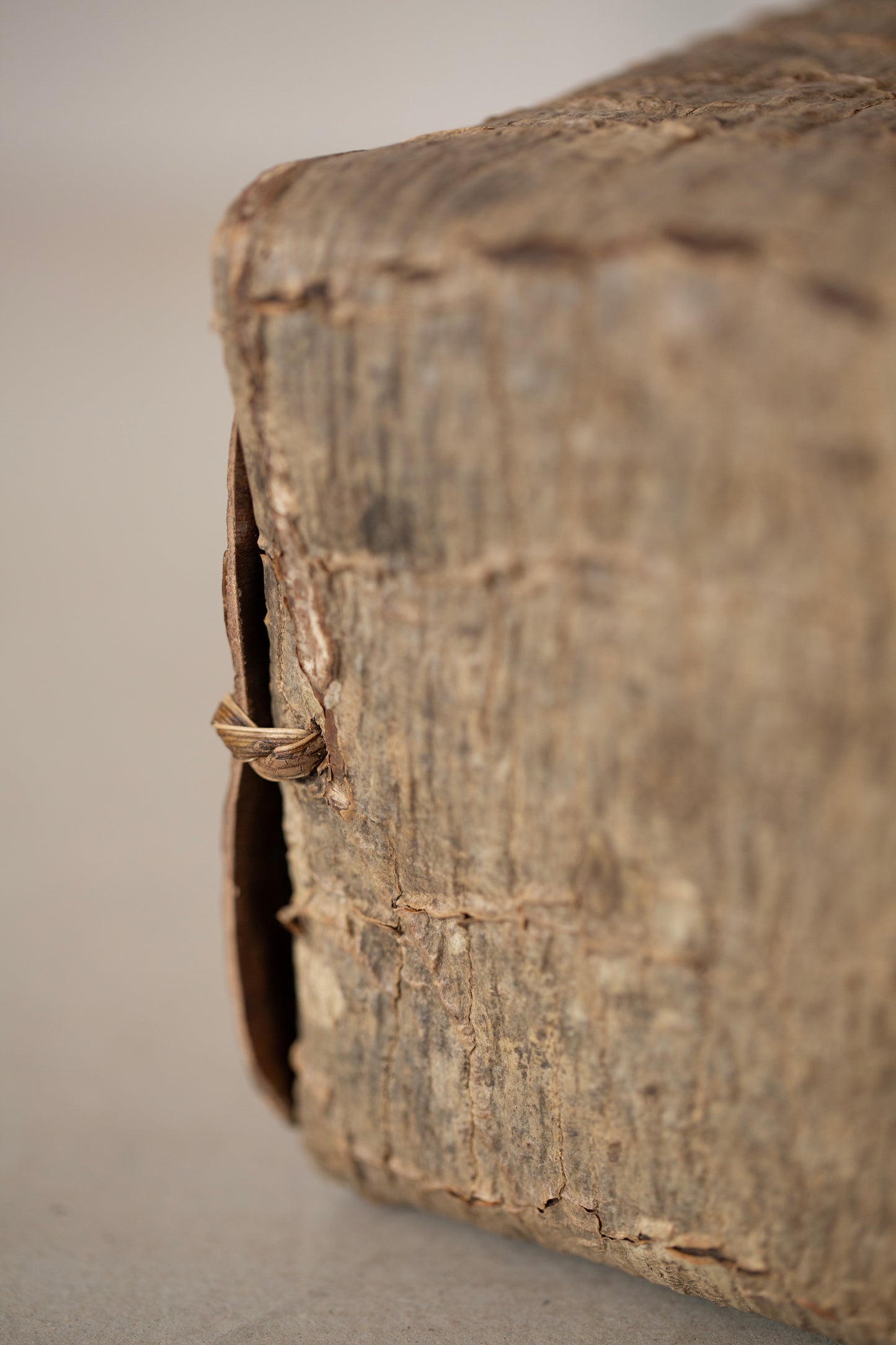 Japanese wallnut bark cube sculpture