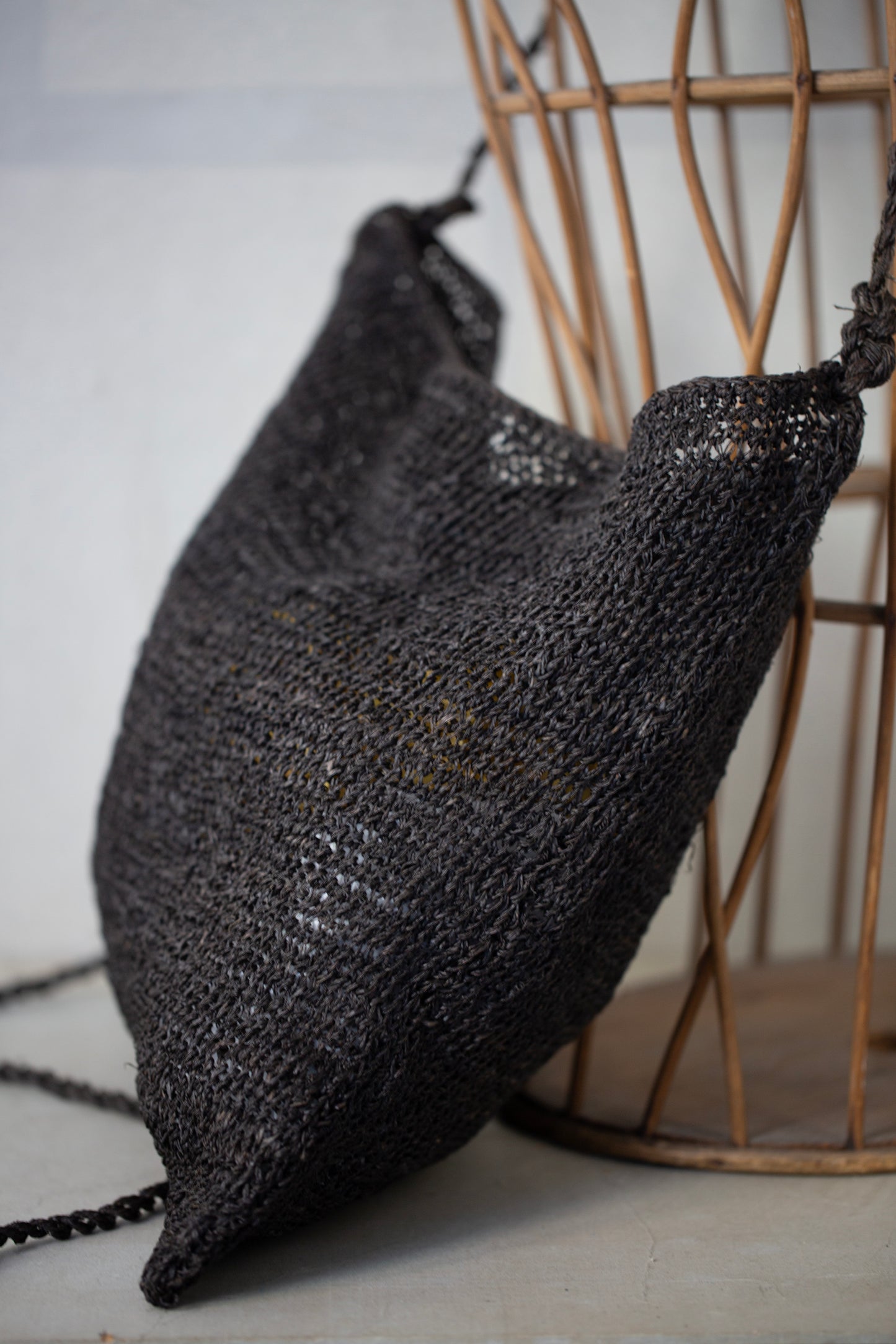 big hemp bag kaki shibu black