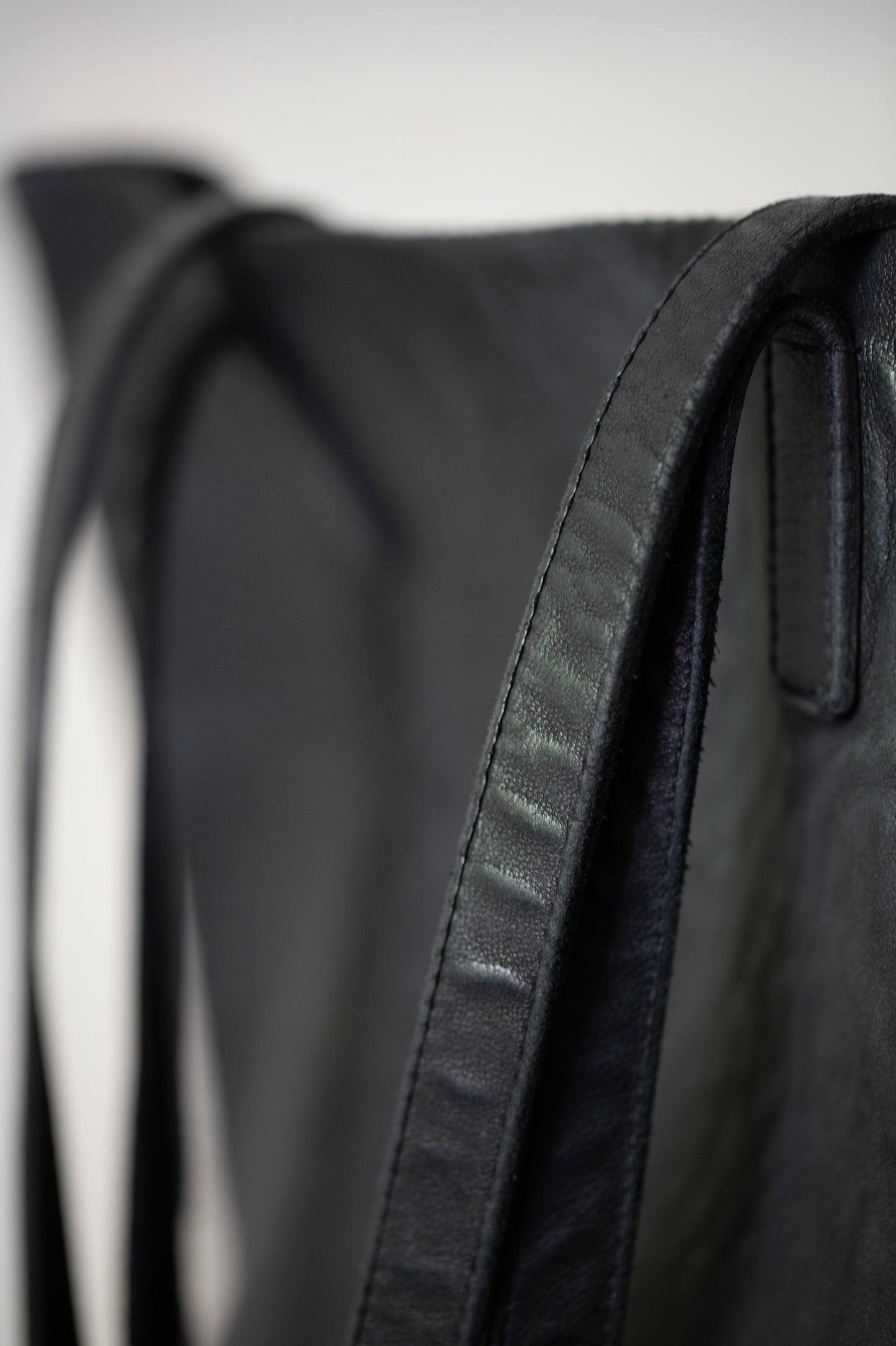 Black Leather Tote Bag