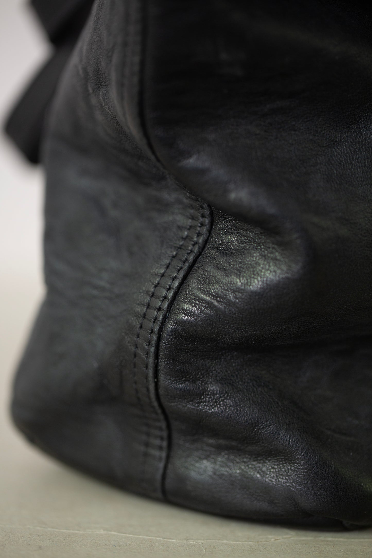 Black Leather Tote Bag