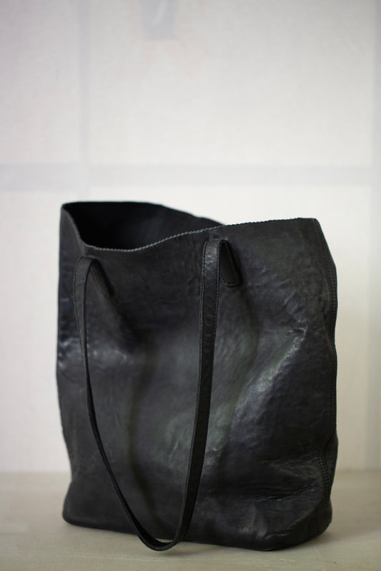 Black Leather Tote Bag