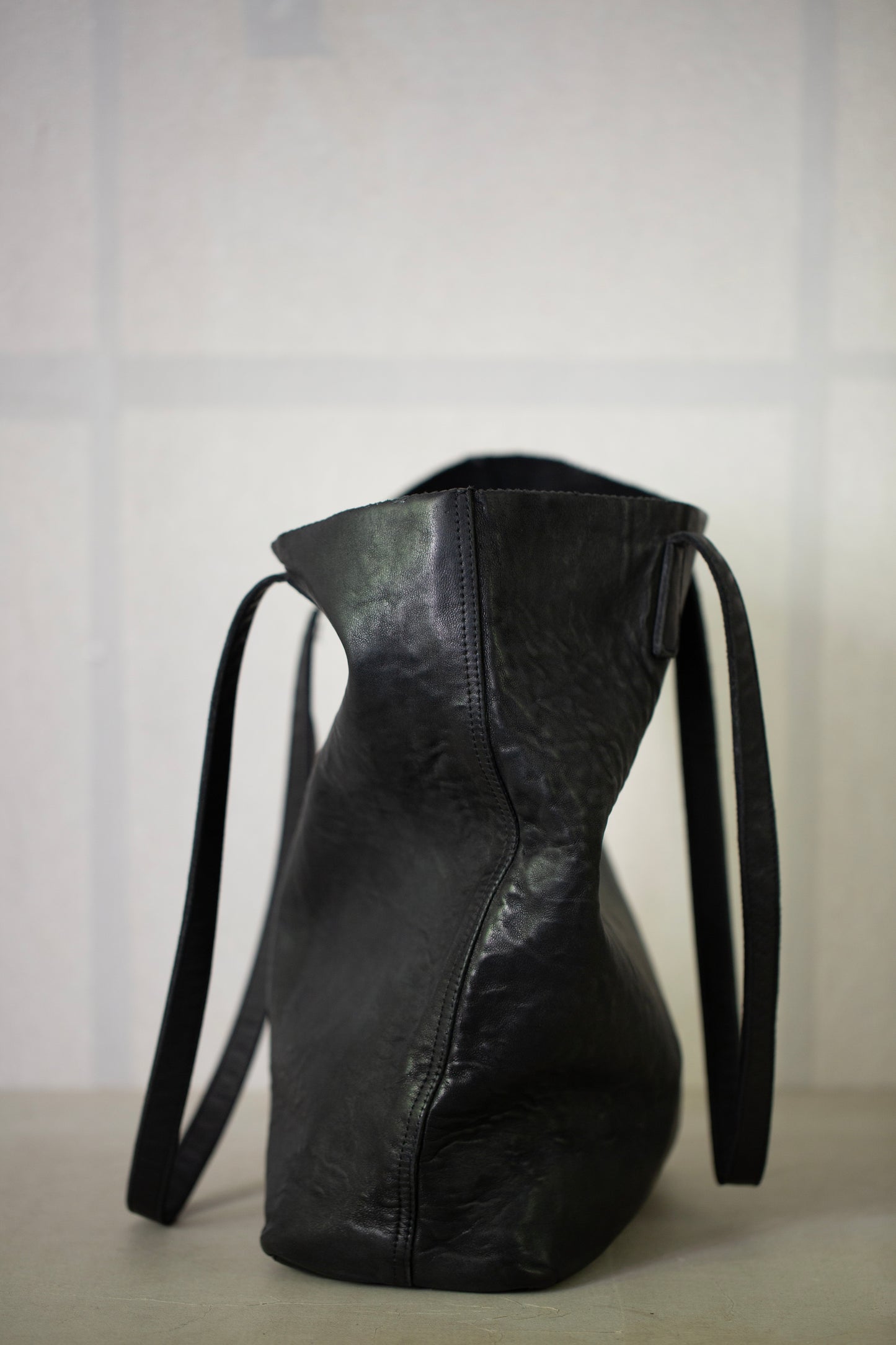Black Leather Tote Bag