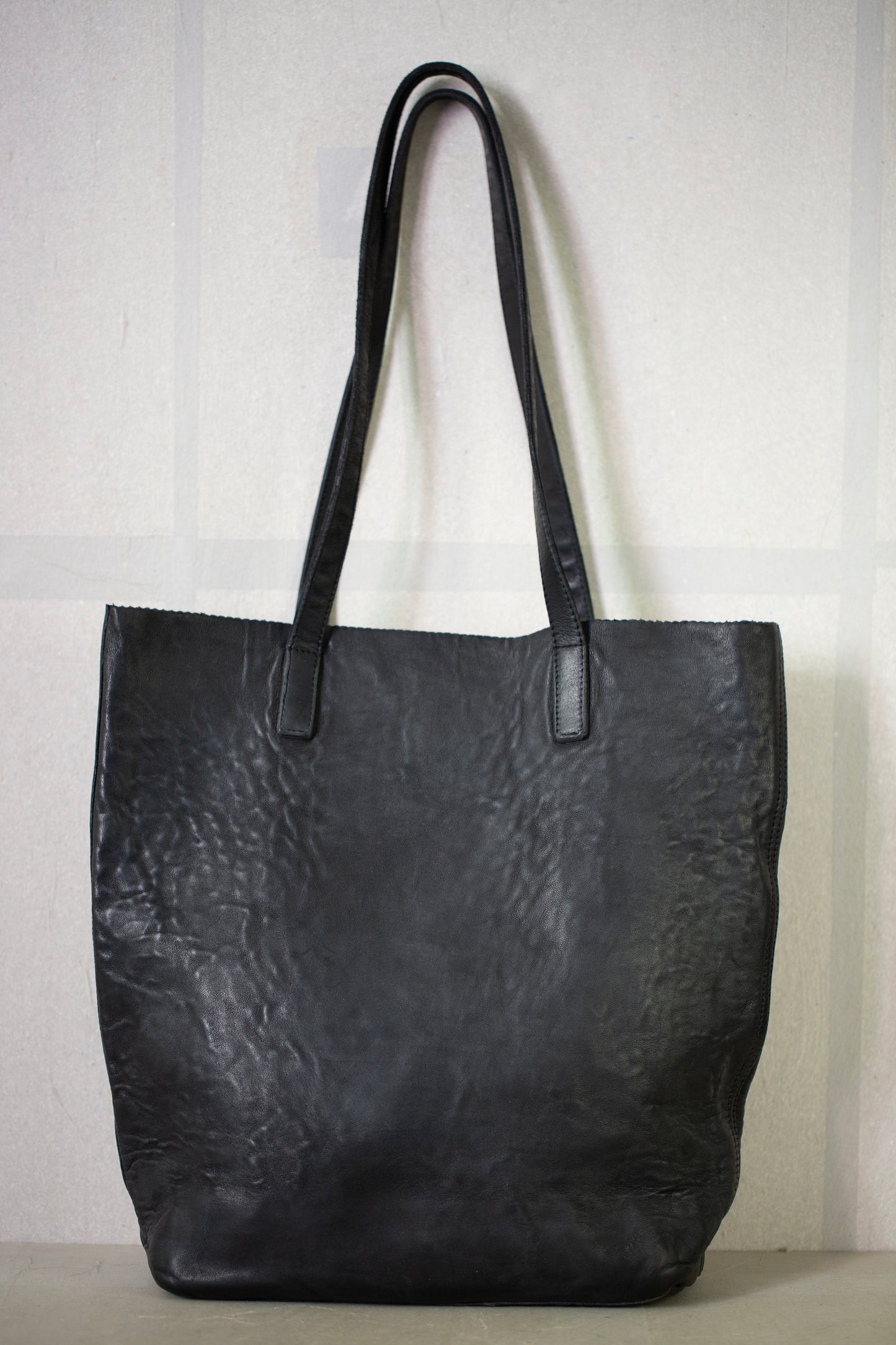 Black Leather Tote Bag