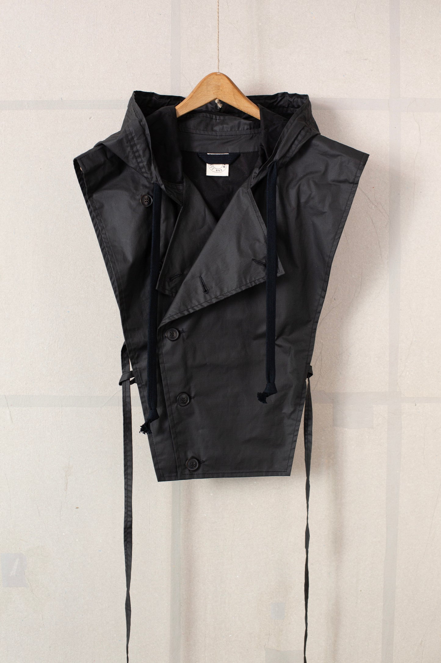 HOODPIECE#1 - COATED COTTON RIBSTOP OFF BLACK