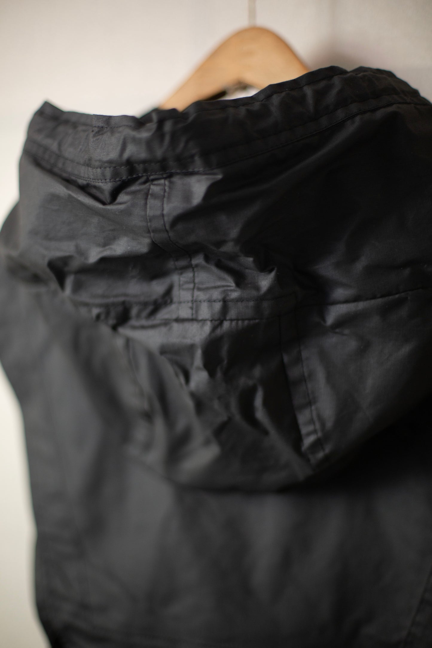 HOODPIECE#1 - COATED COTTON RIBSTOP OFF BLACK