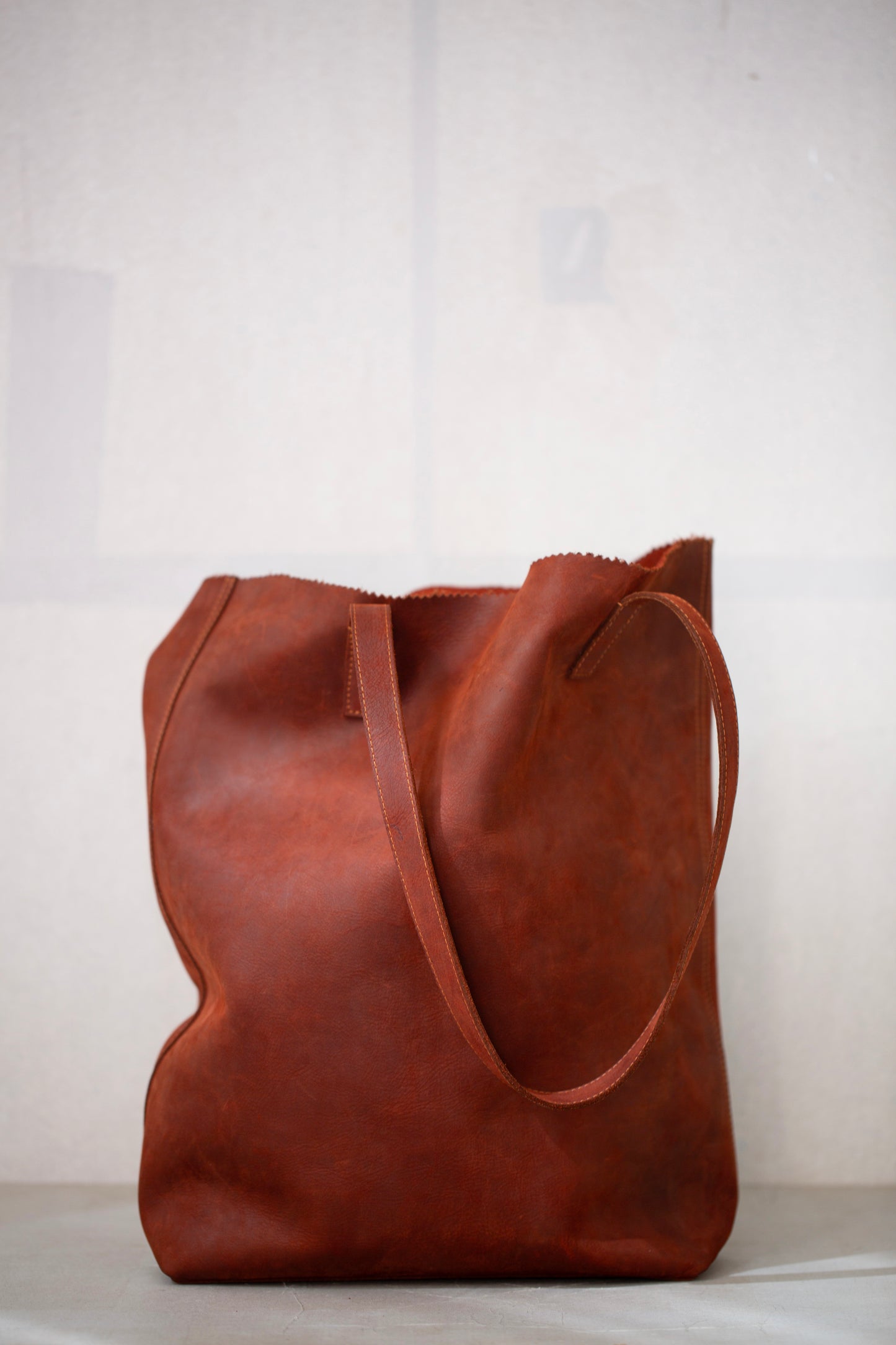Brick leather Tote Bag