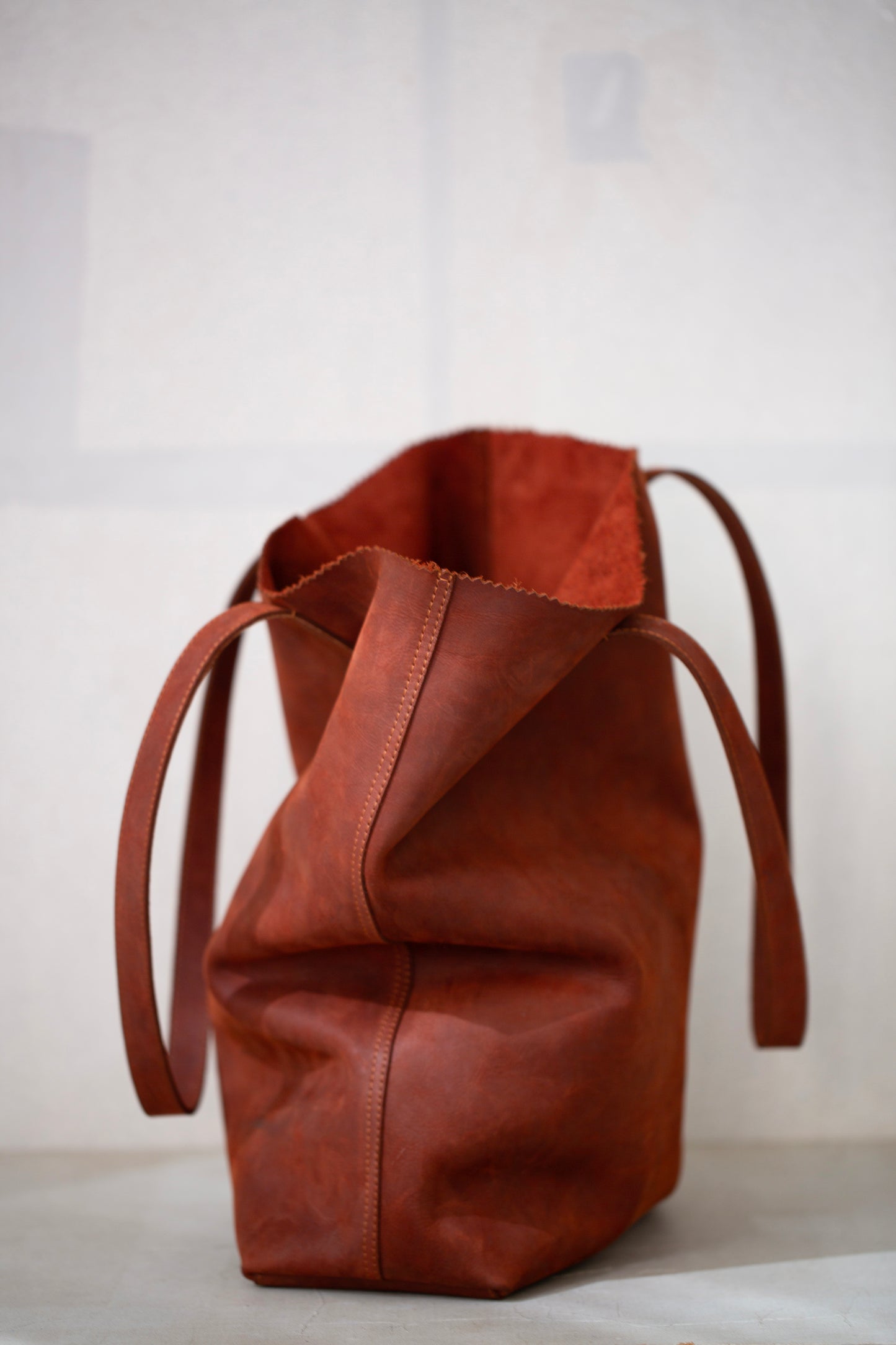 Brick leather Tote Bag