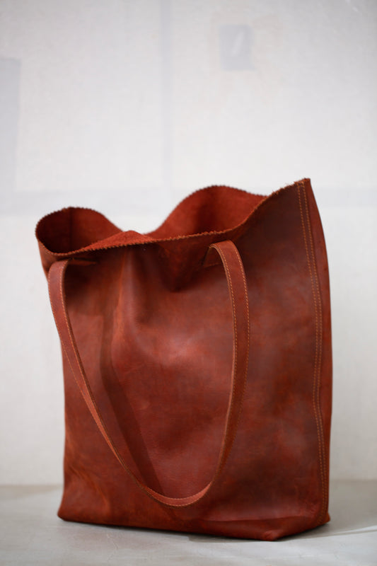Brick leather Tote Bag