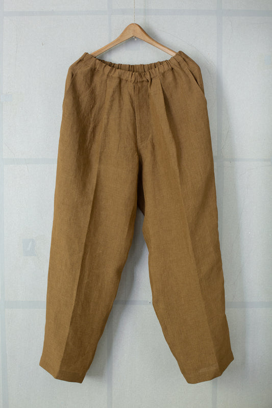 Ochre linen trousers