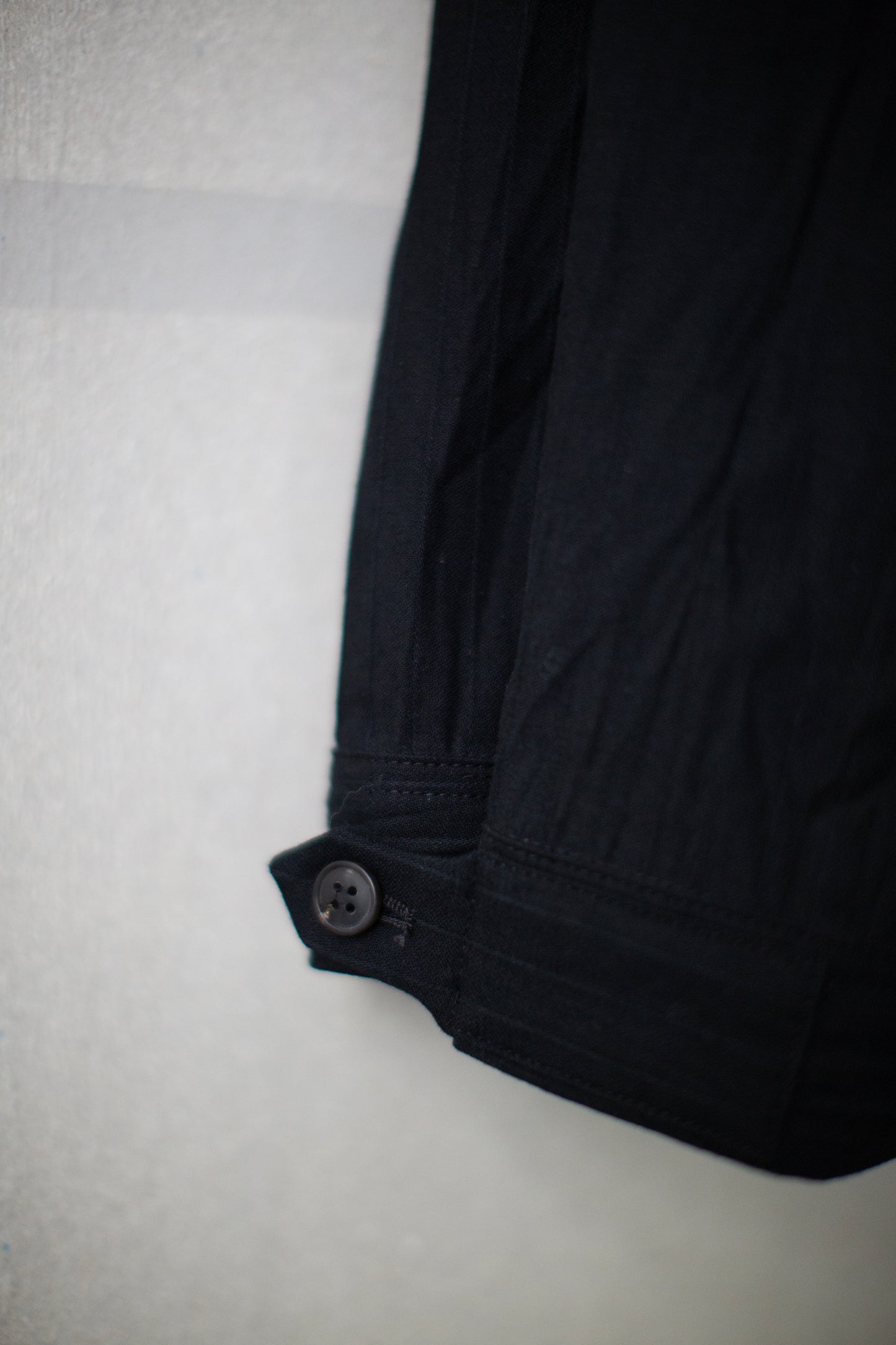 TROUSERS#87 - WRINKLE COTTON BLACK STRIPED