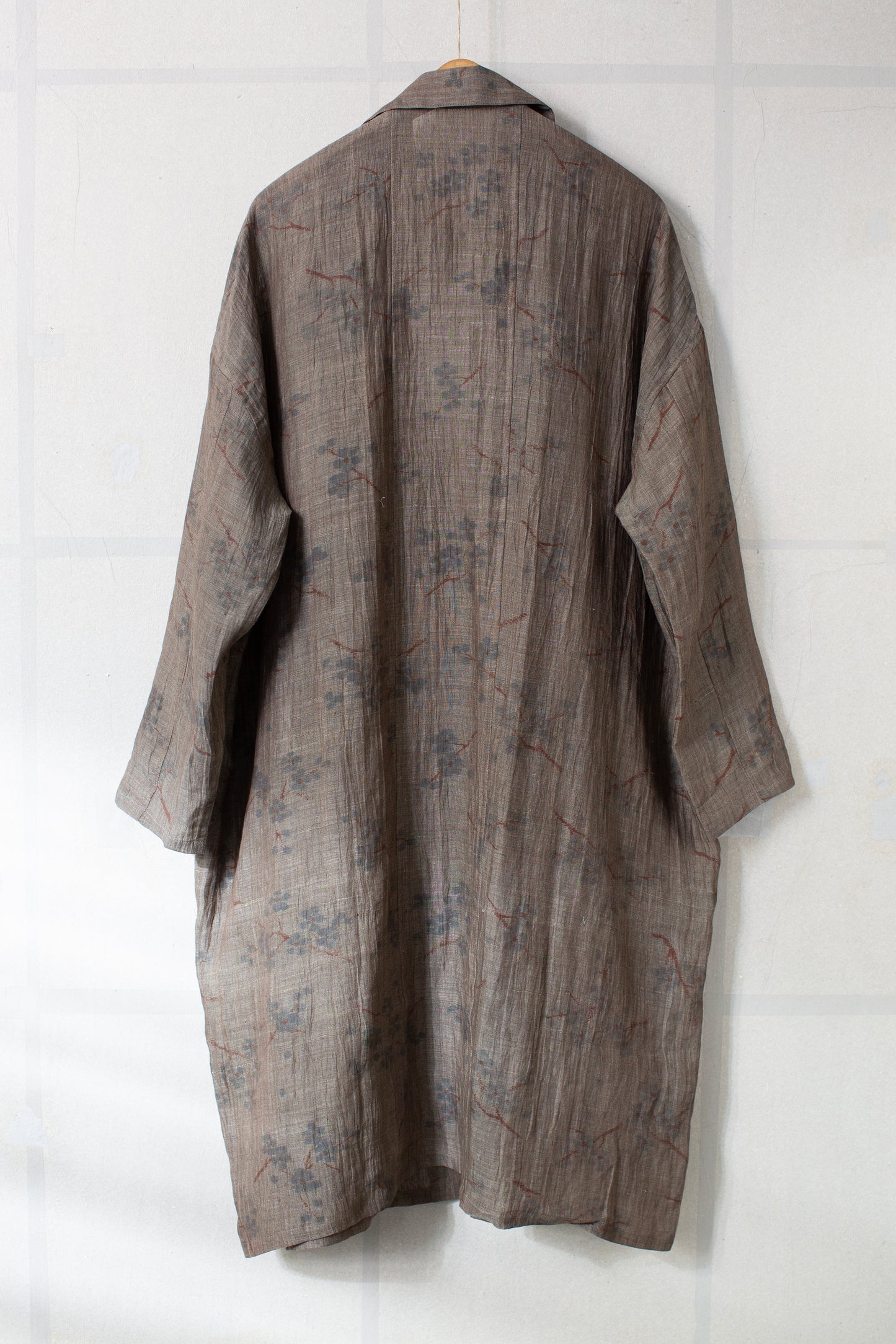Shirt coat from antique handwoven kimono fabric