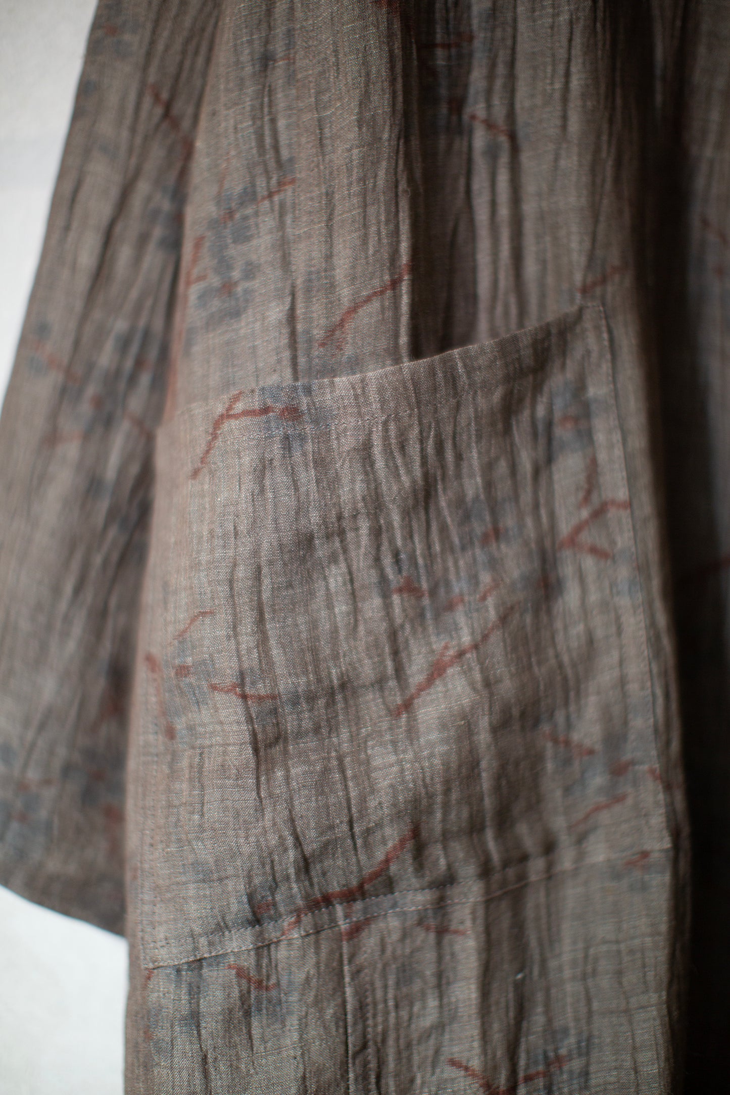 Shirt coat from antique handwoven kimono fabric