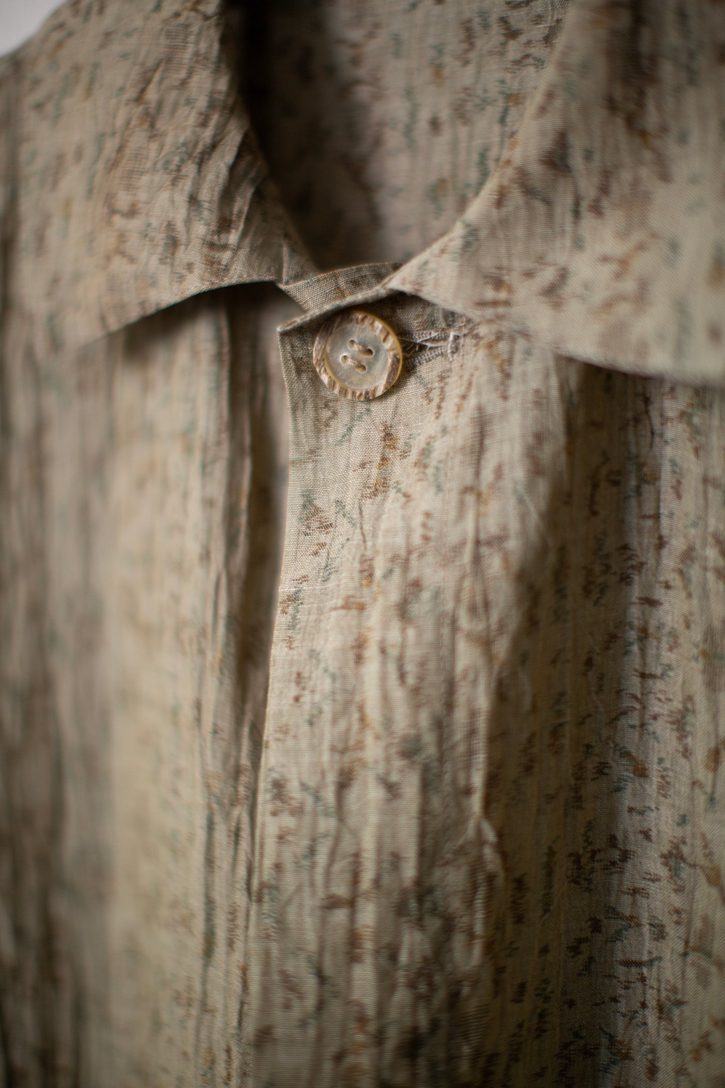 Shirt coat from antique handwoven kimono fabric