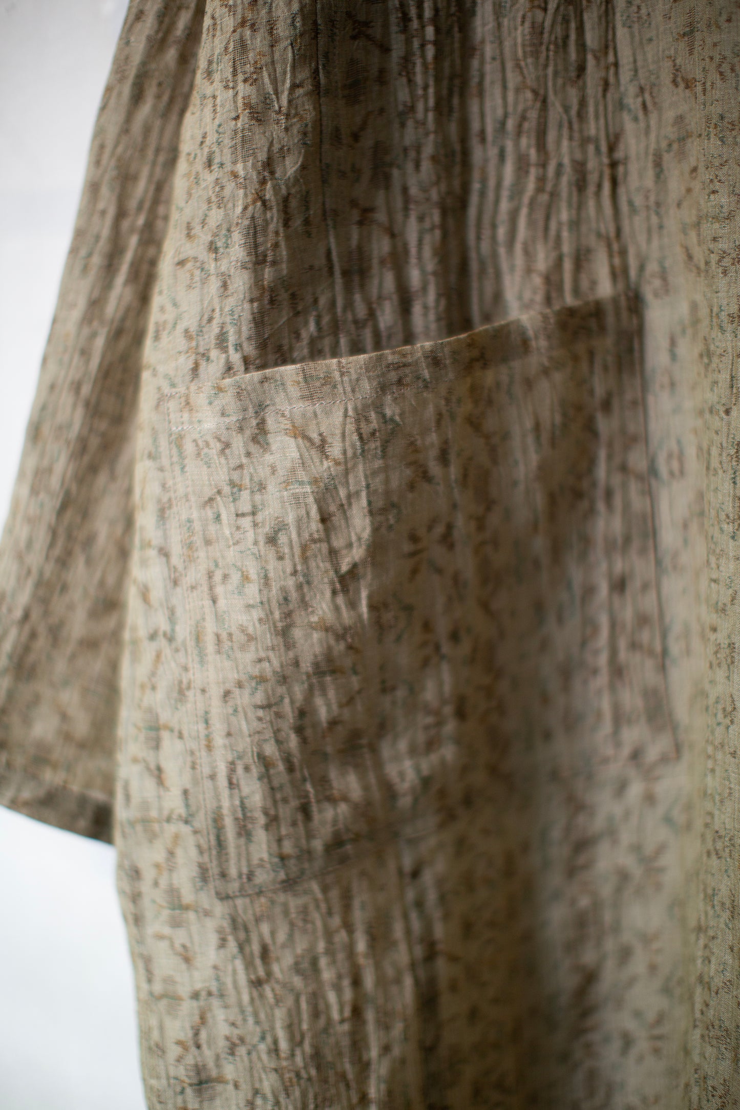 Shirt coat from antique handwoven kimono fabric