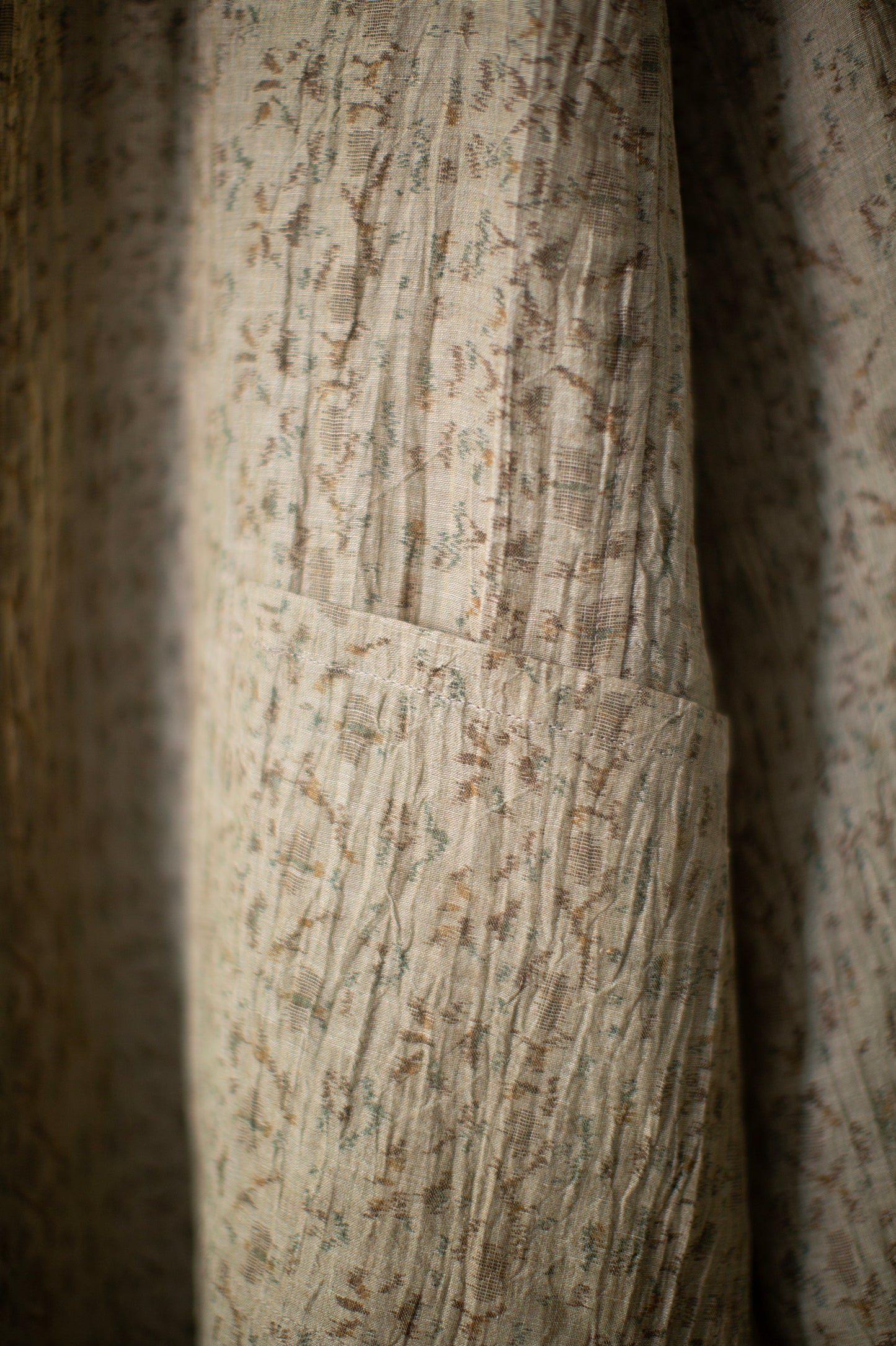 Shirt coat from antique handwoven kimono fabric