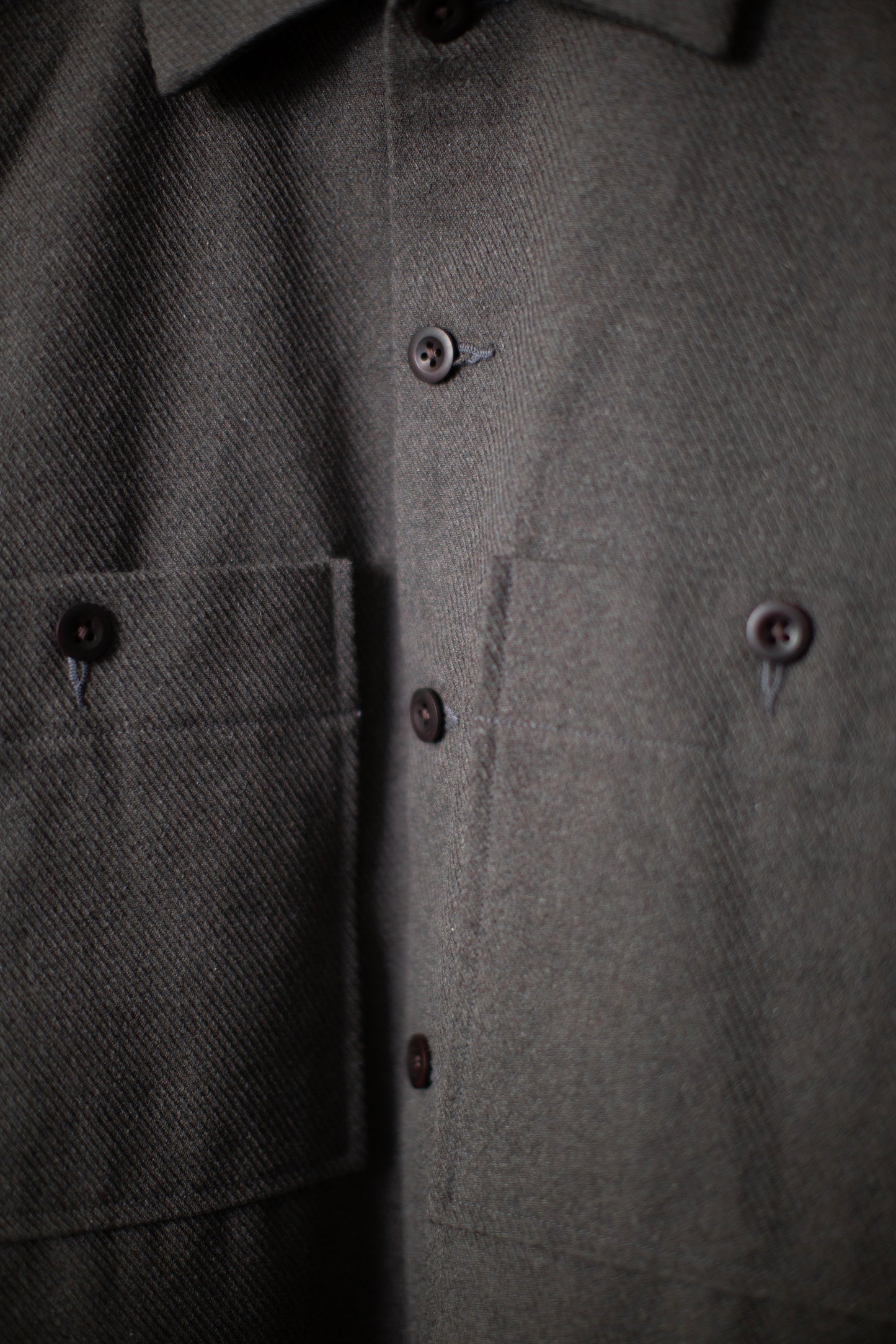 Field Shirt Two in Olive Heather Top Dyed Cotton Kersey