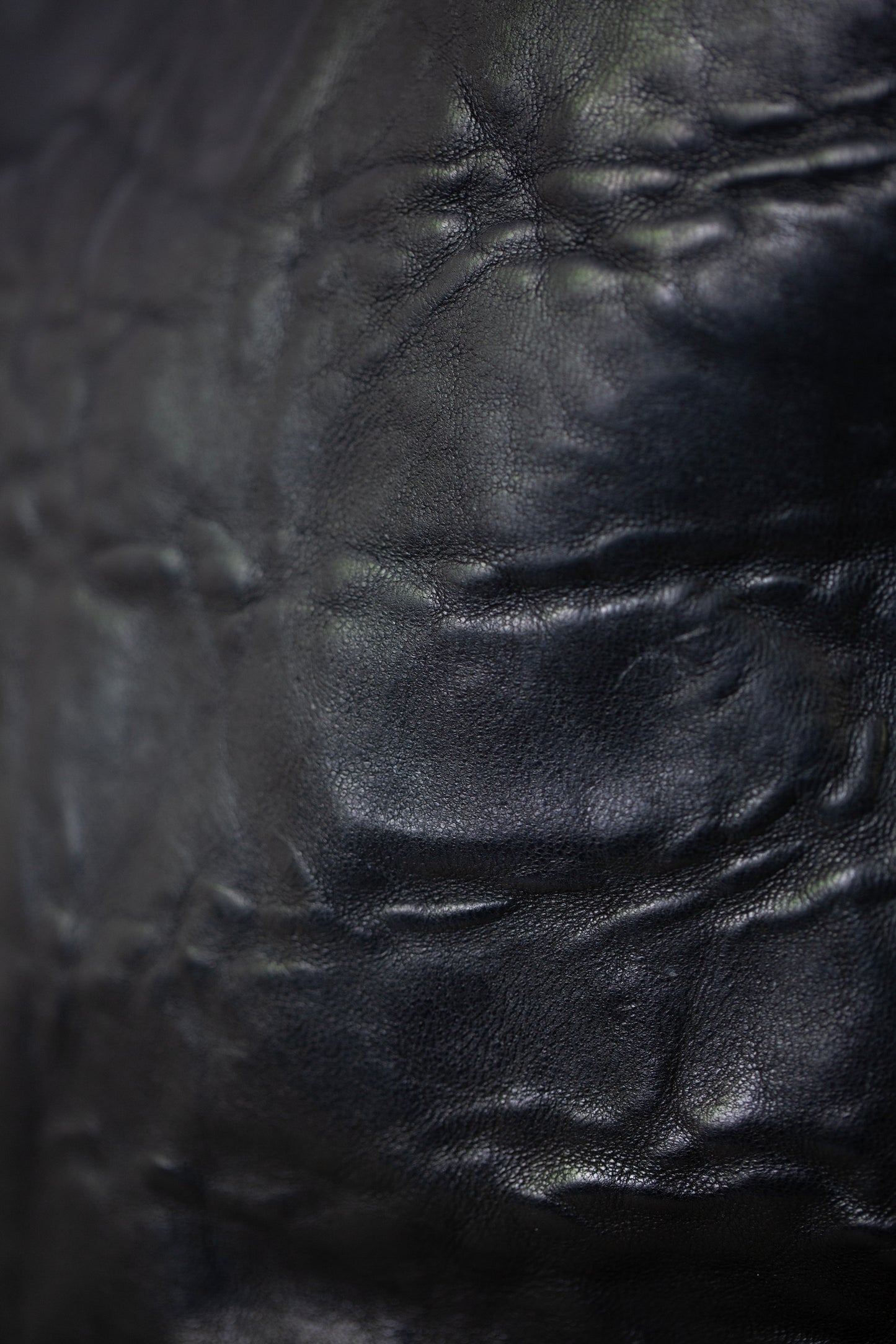 Black waxed Leather Tote Bag