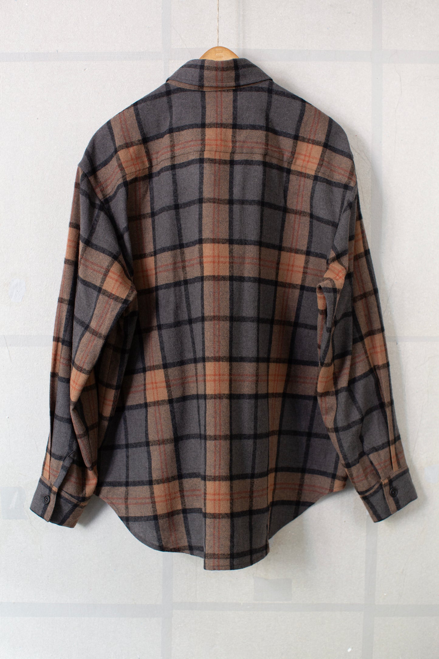 Big Shirt in Brushed Wool/Cashmere Check