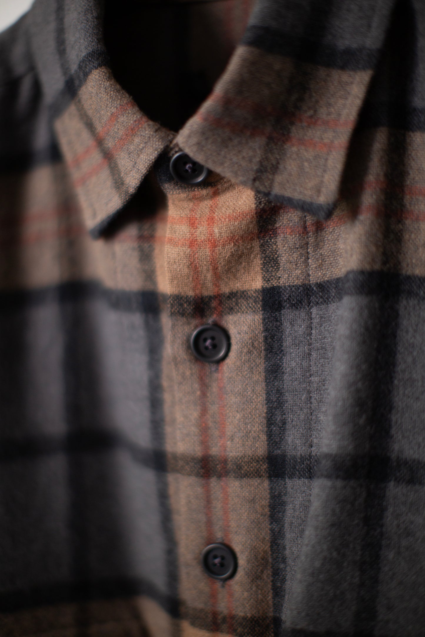 Big Shirt in Brushed Wool/Cashmere Check