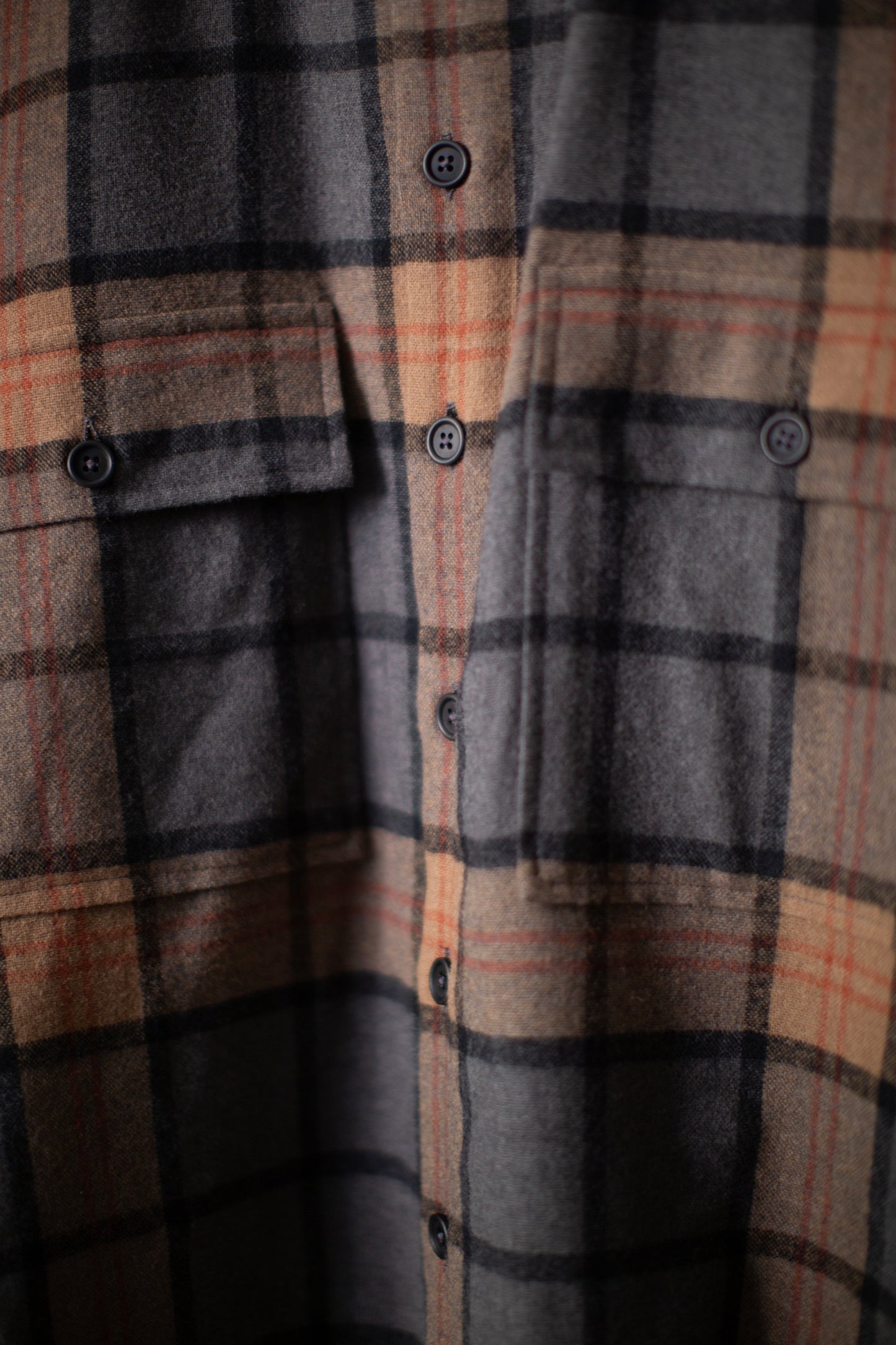 Big Shirt in Brushed Wool/Cashmere Check