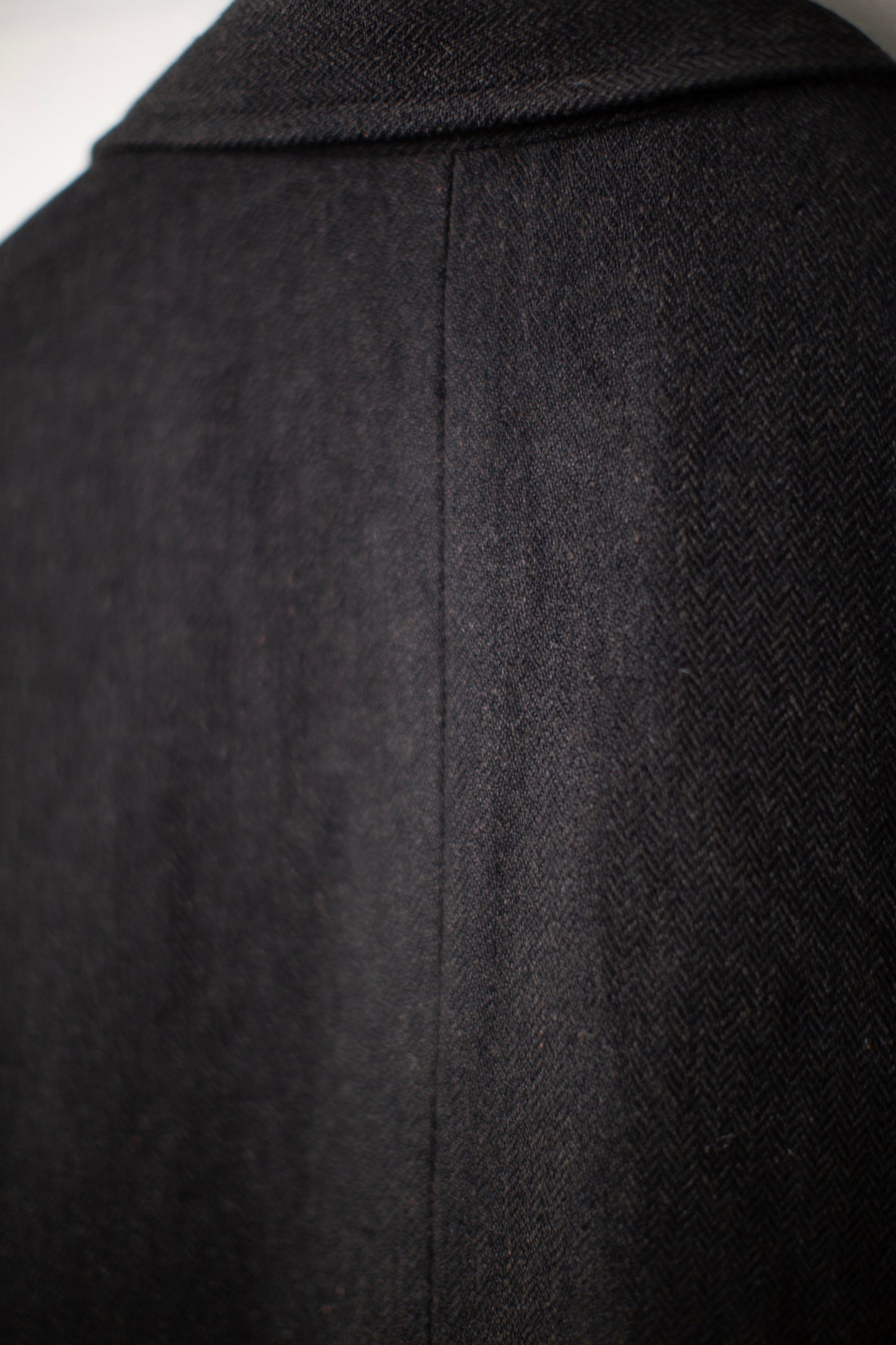 Zip Jacket Two in Black/Brown Wool/Linen Herringbone