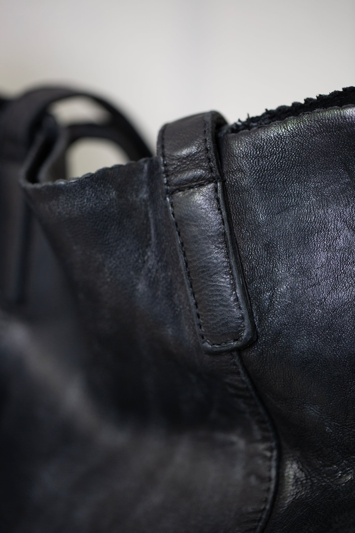 Large Black waxed Leather Bag