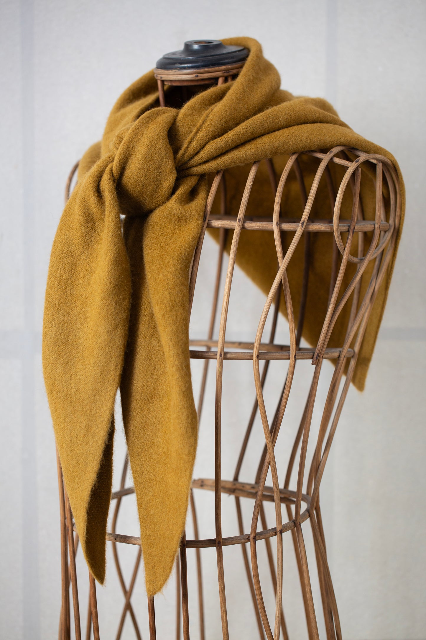 Ochre yak wool triangle scarf