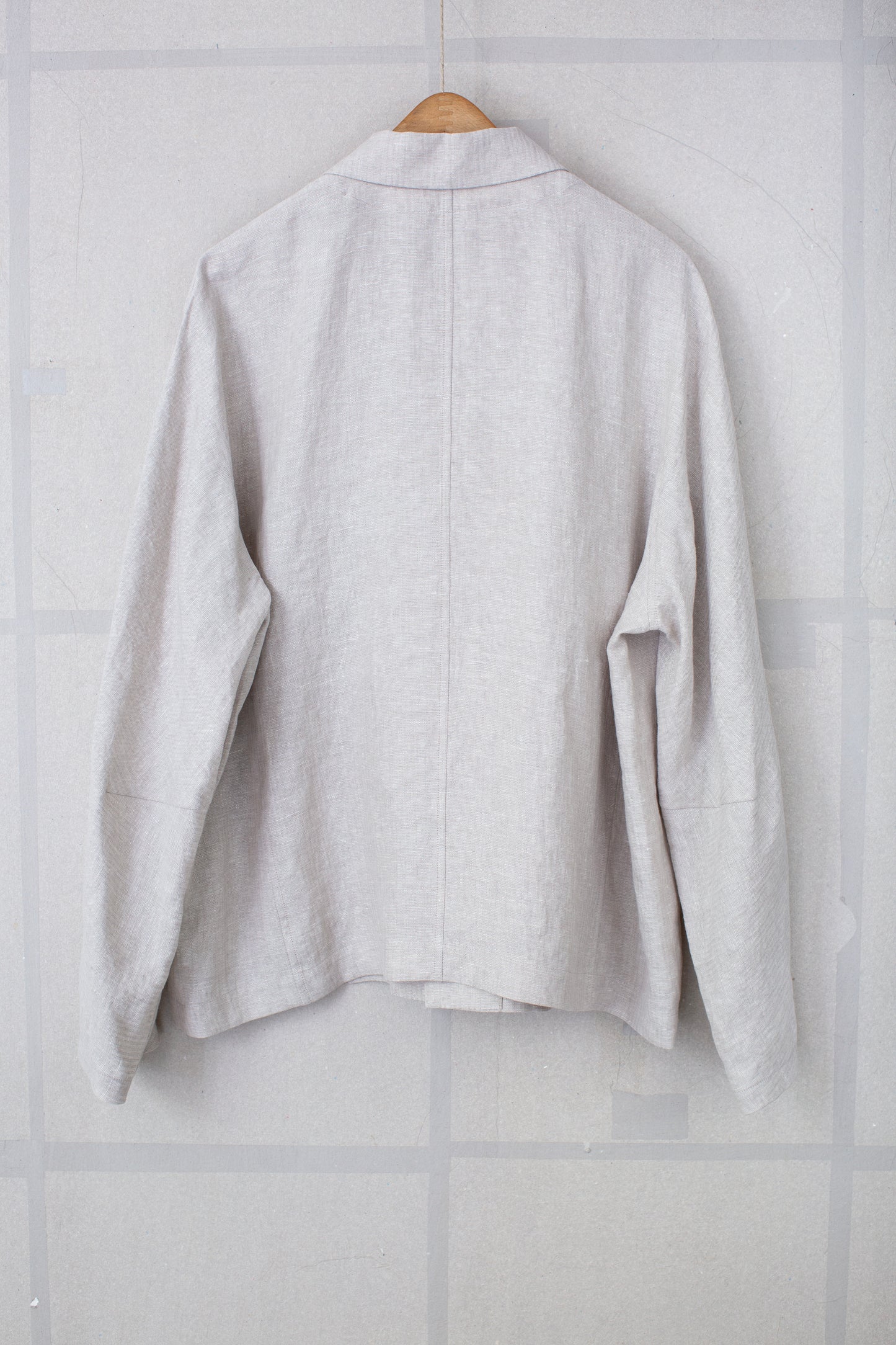 Off white linen crepe weave blouson