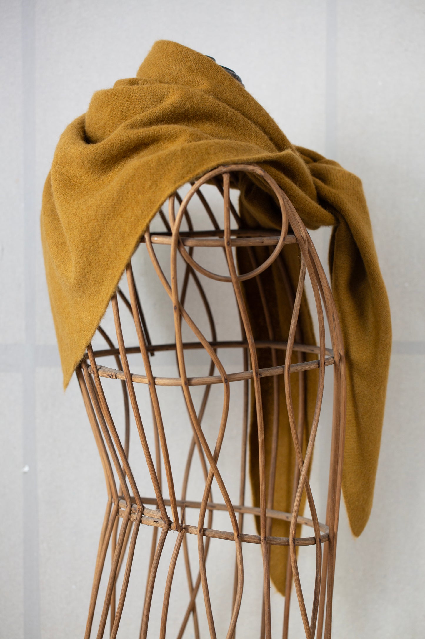 Ochre yak wool triangle scarf