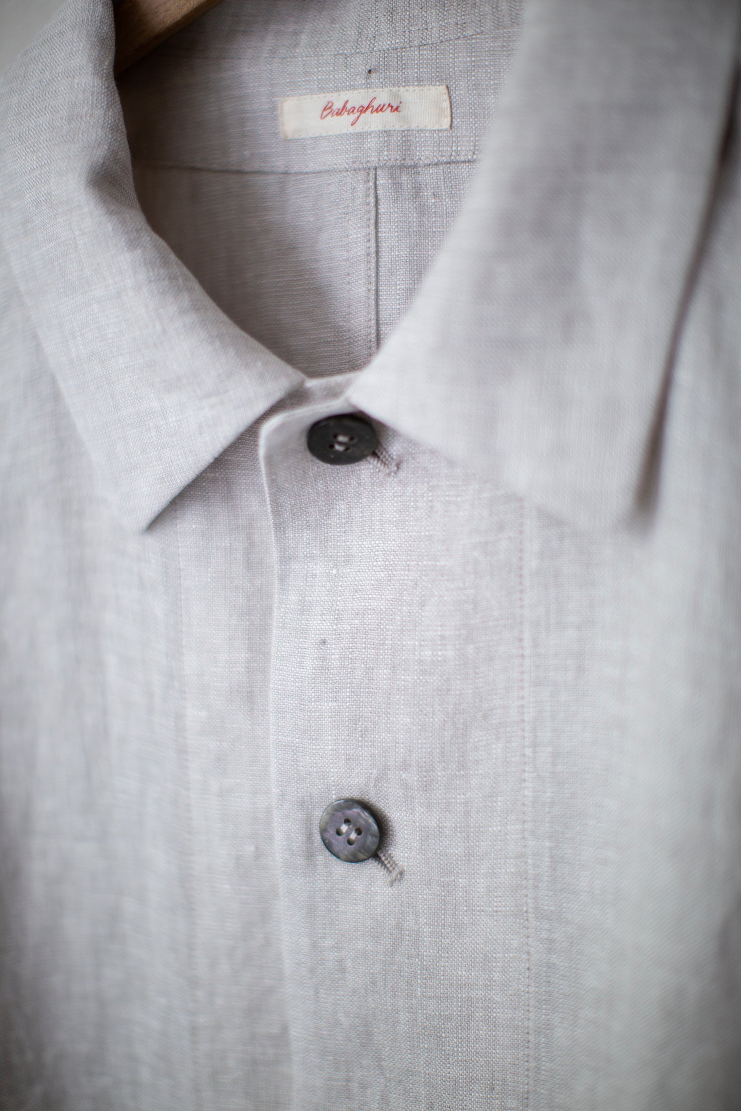 Off white linen crepe weave blouson