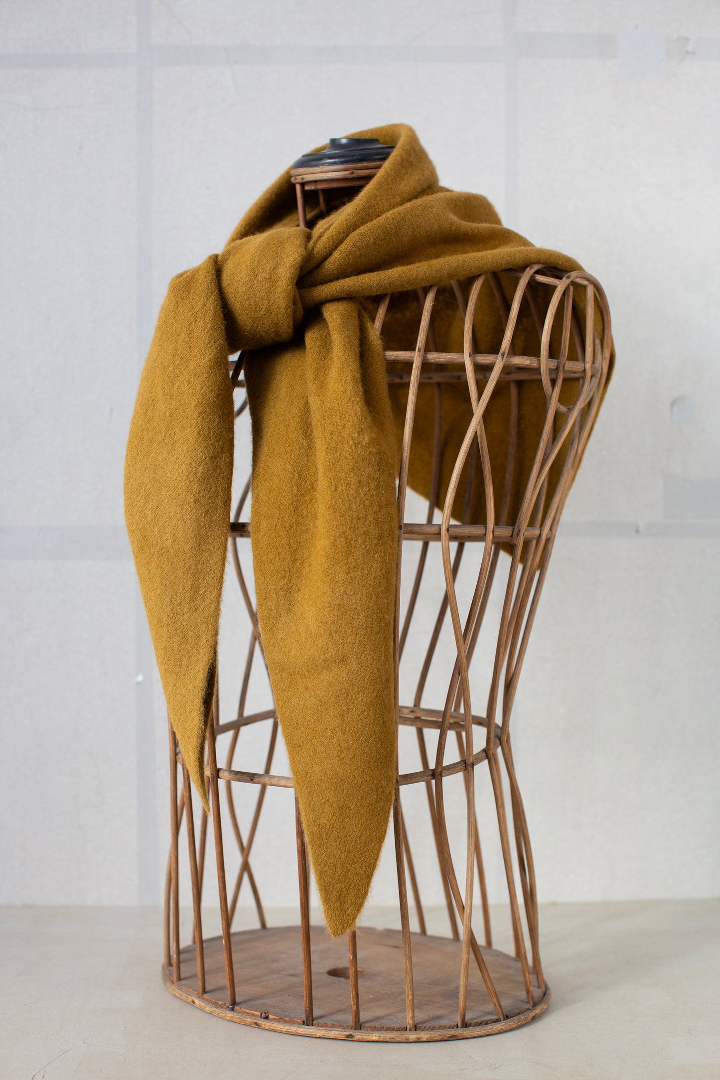 Ochre yak wool triangle scarf