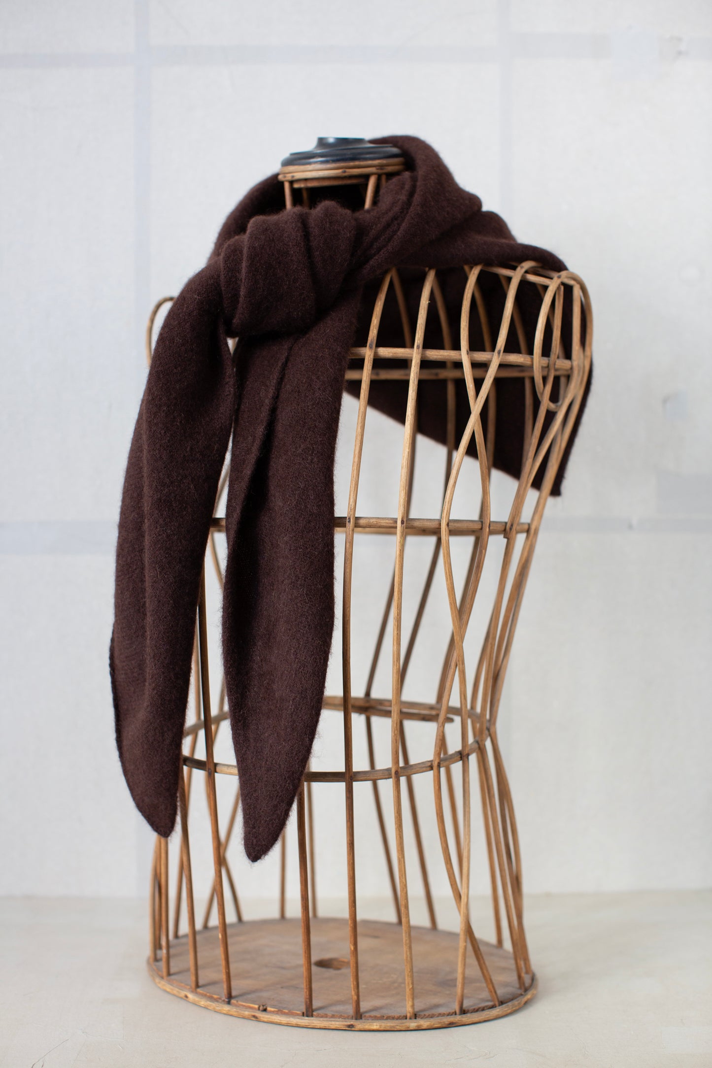 red brown yak wool triangle scarf