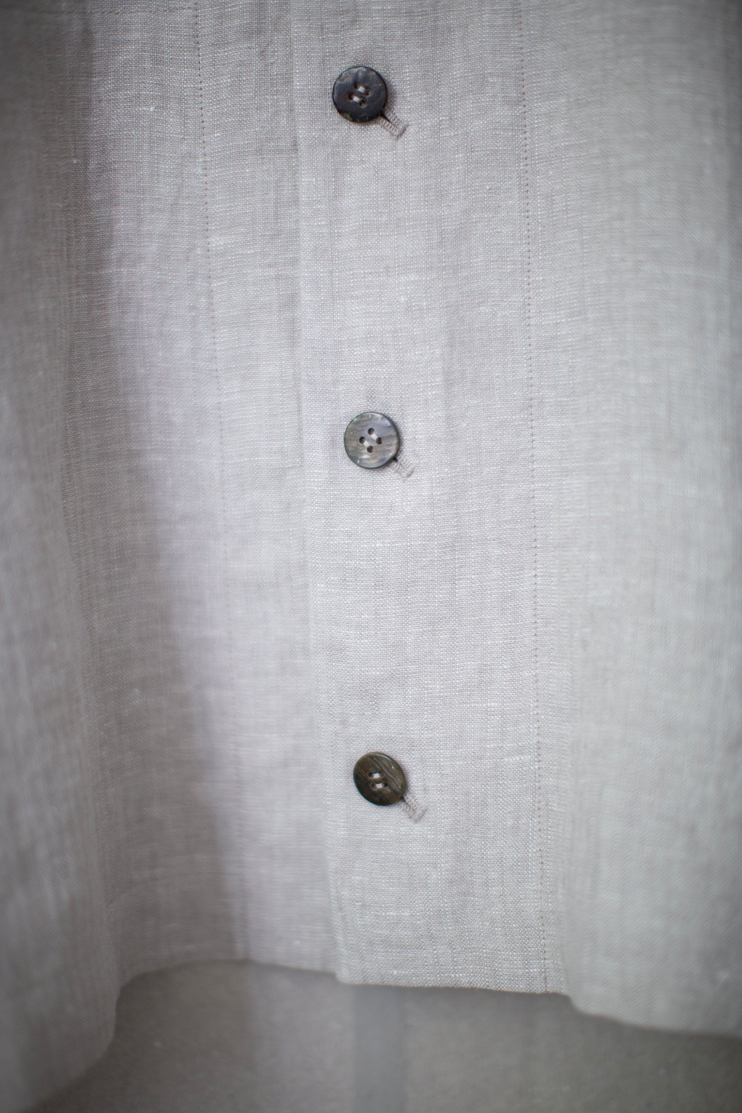 Off white linen crepe weave blouson