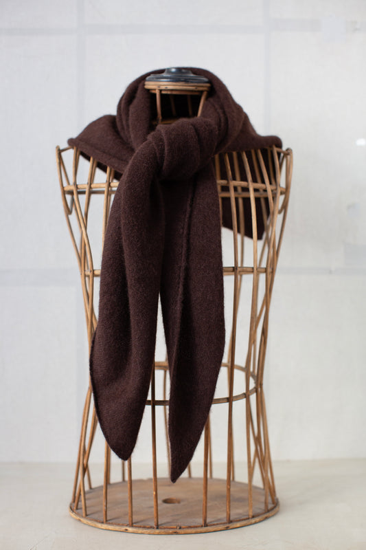 red brown yak wool triangle scarf