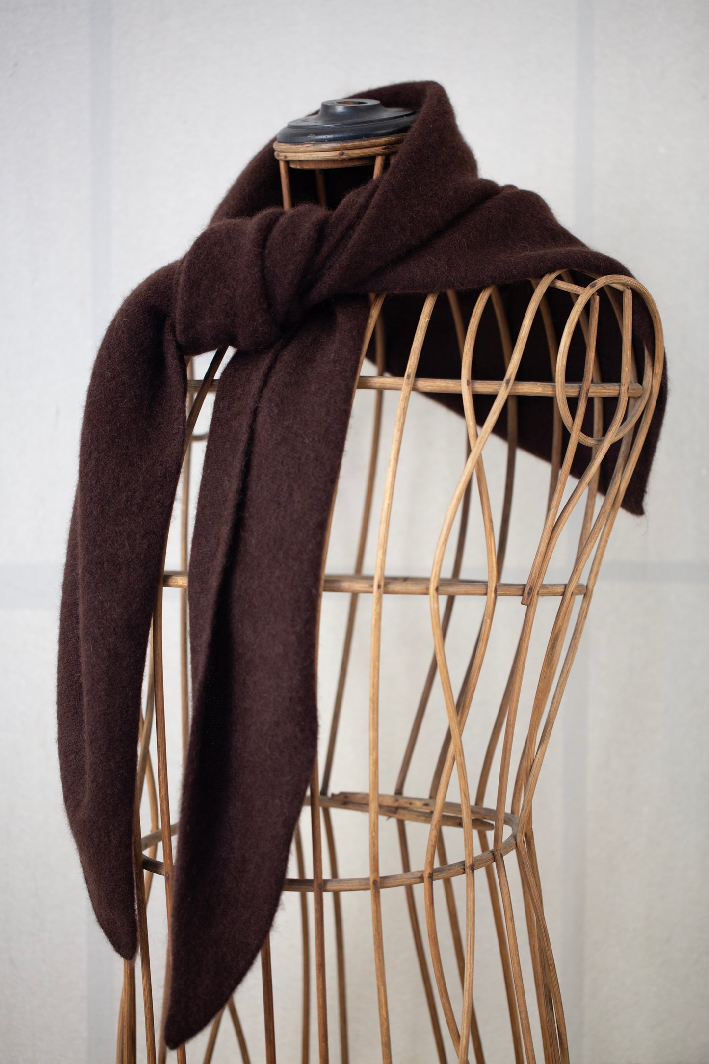 red brown yak wool triangle scarf