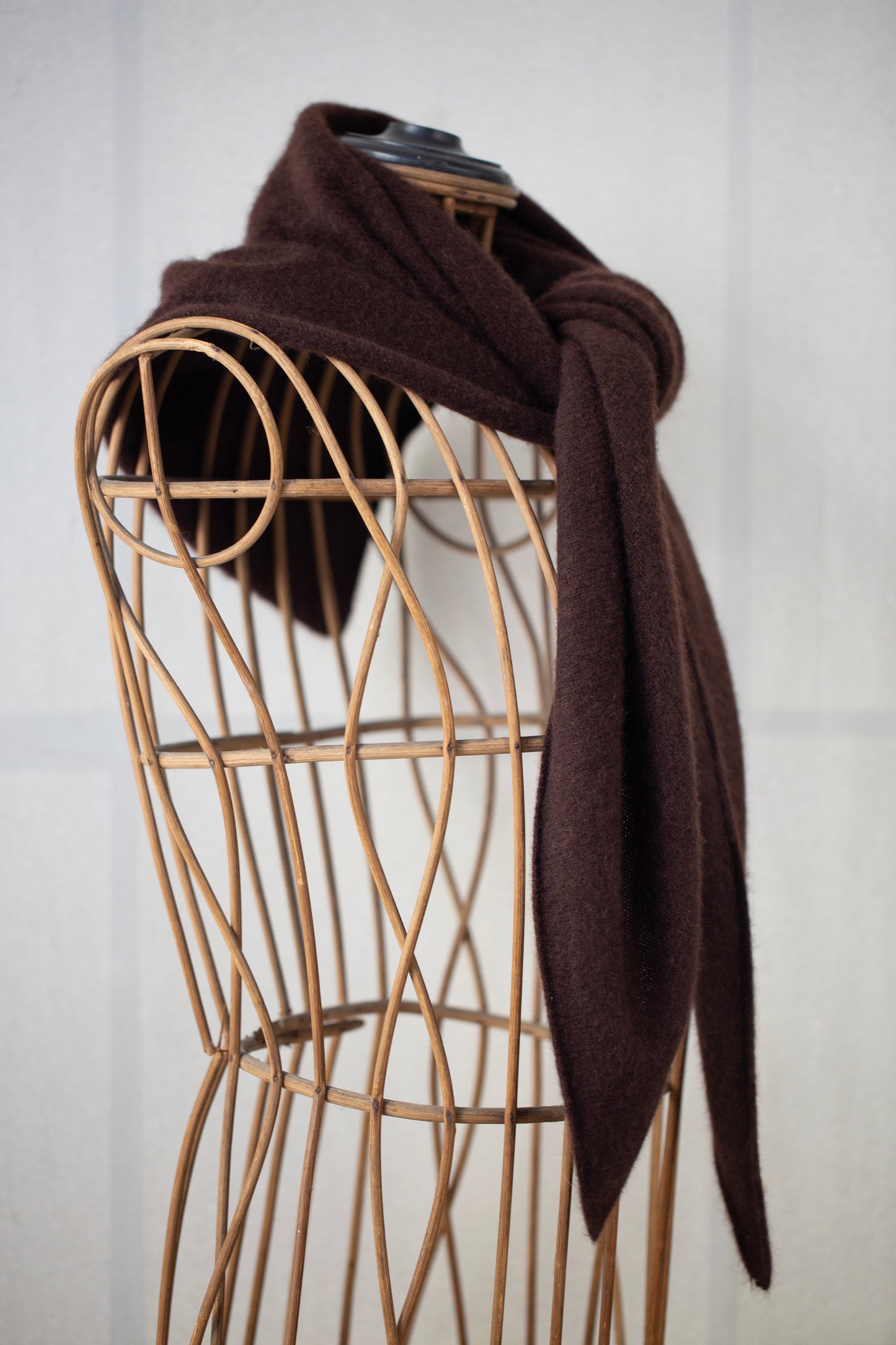 red brown yak wool triangle scarf