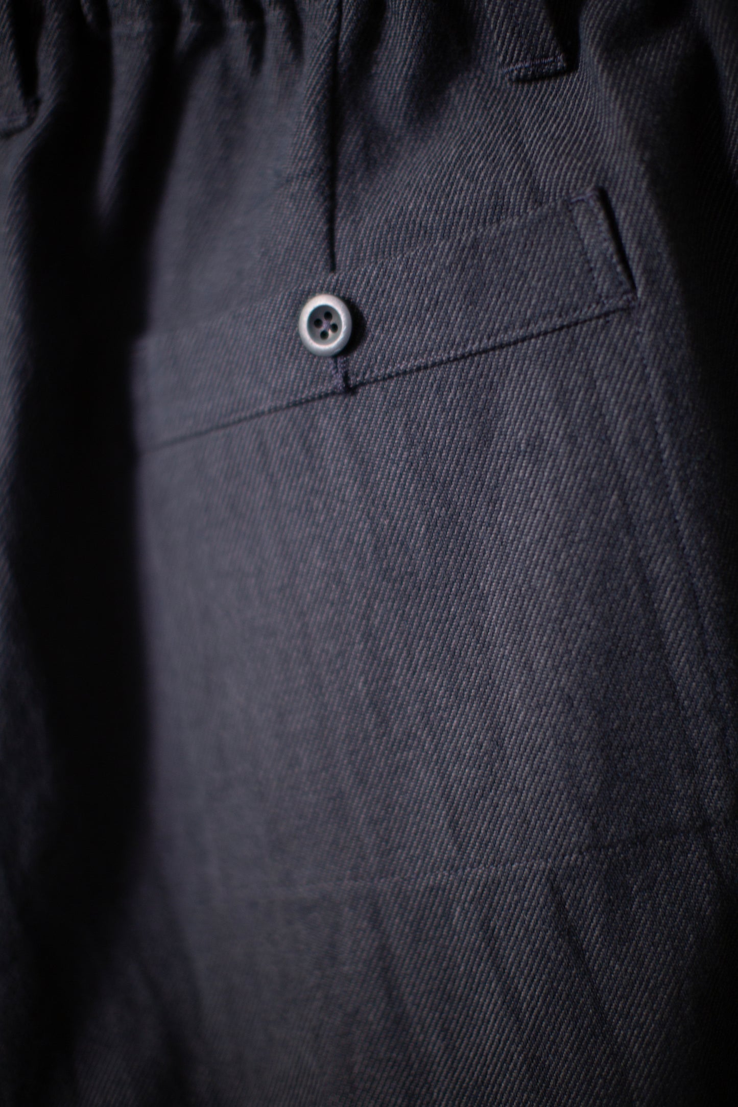 Elastic Pant in Navy/Grey Yarn Dyed Cotton Twill