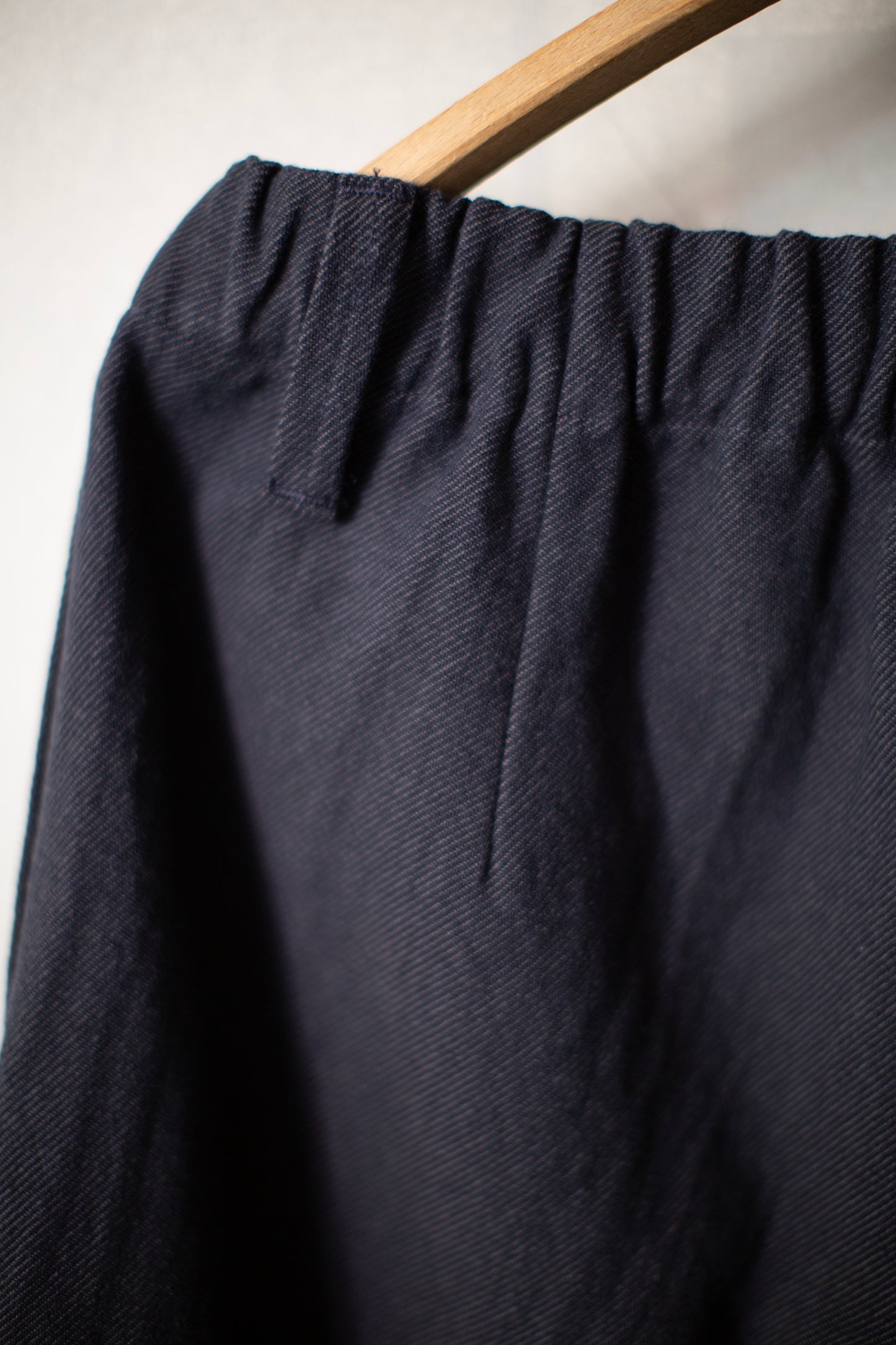 Elastic Pant in Navy/Grey Yarn Dyed Cotton Twill