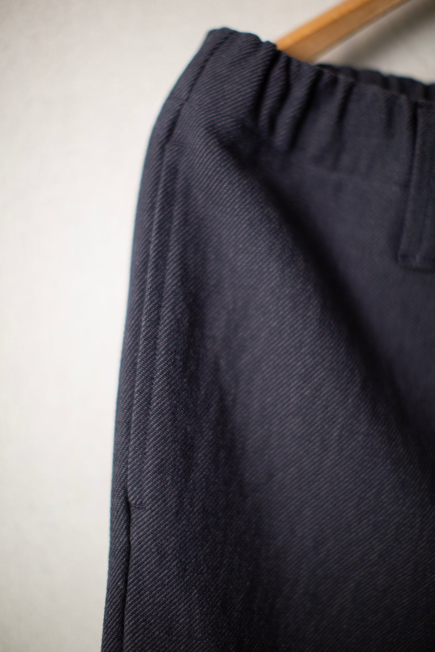 Elastic Pant in Navy/Grey Yarn Dyed Cotton Twill