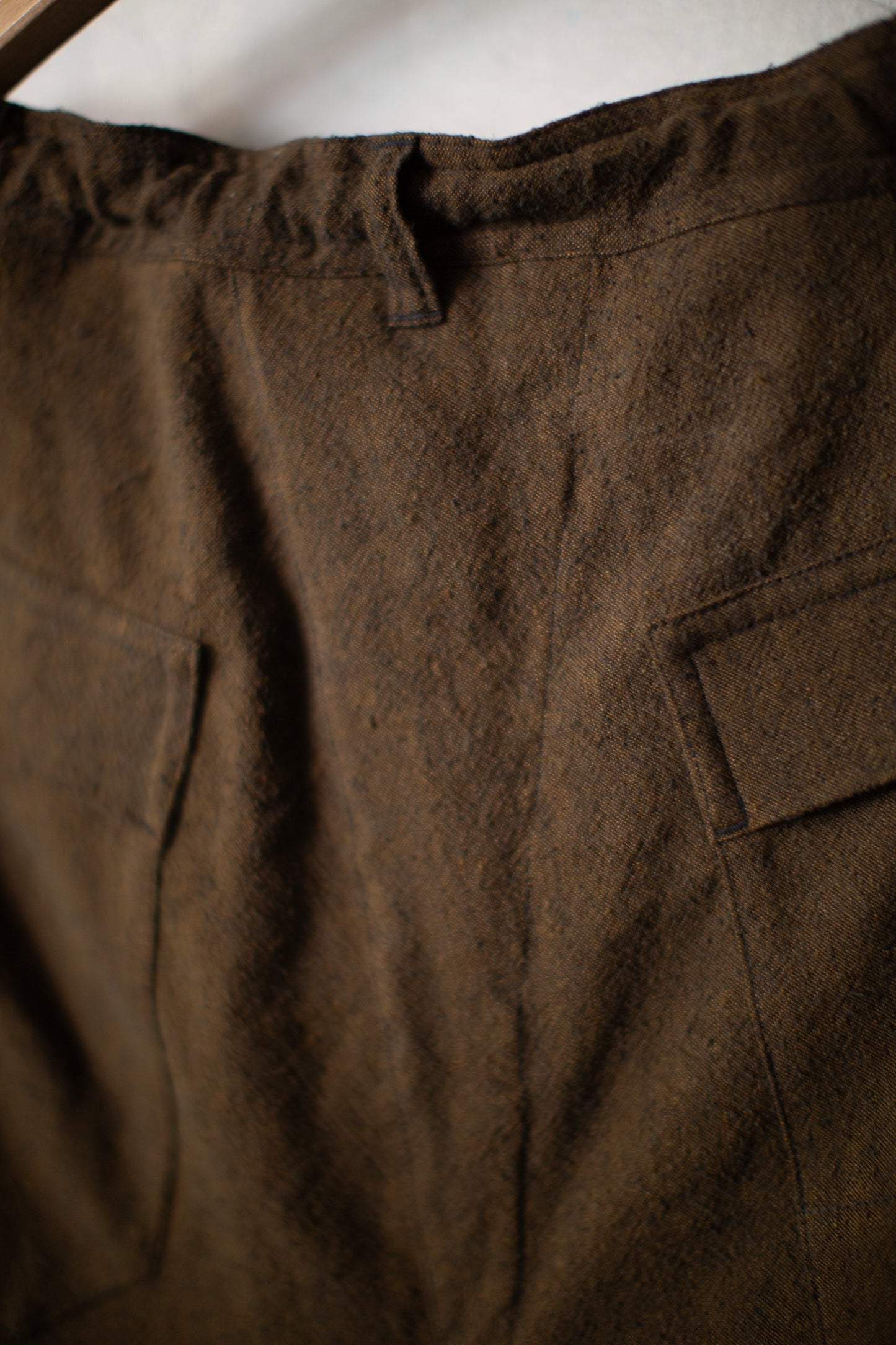 TROUSERS#92 - OCHRE HEMP SILK NAPPY CLOTH