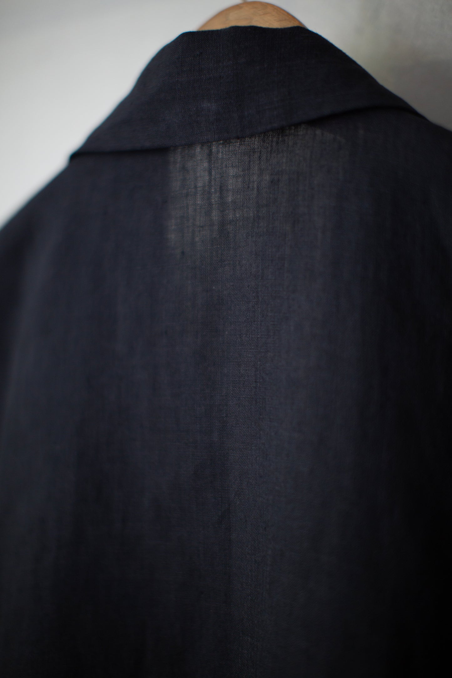 Black unevenly dyed linen shirt