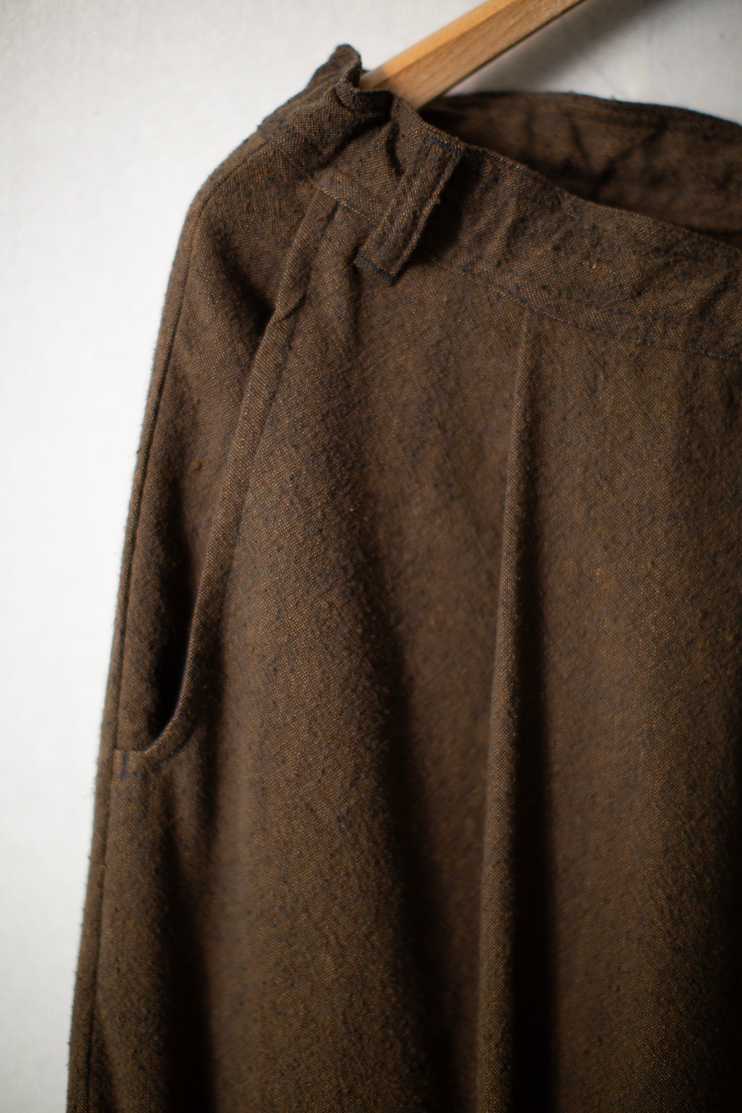 TROUSERS#92 - OCHRE HEMP SILK NAPPY CLOTH