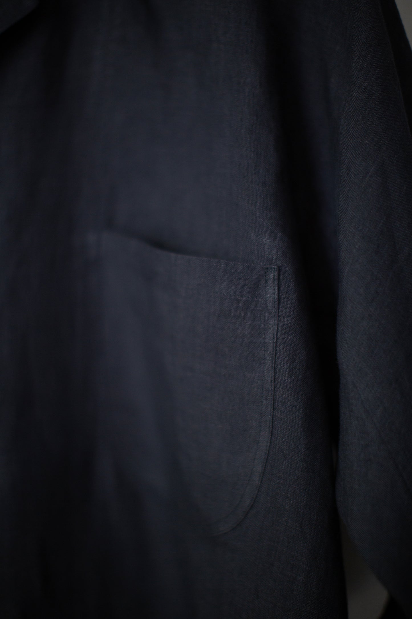 Black unevenly dyed linen shirt