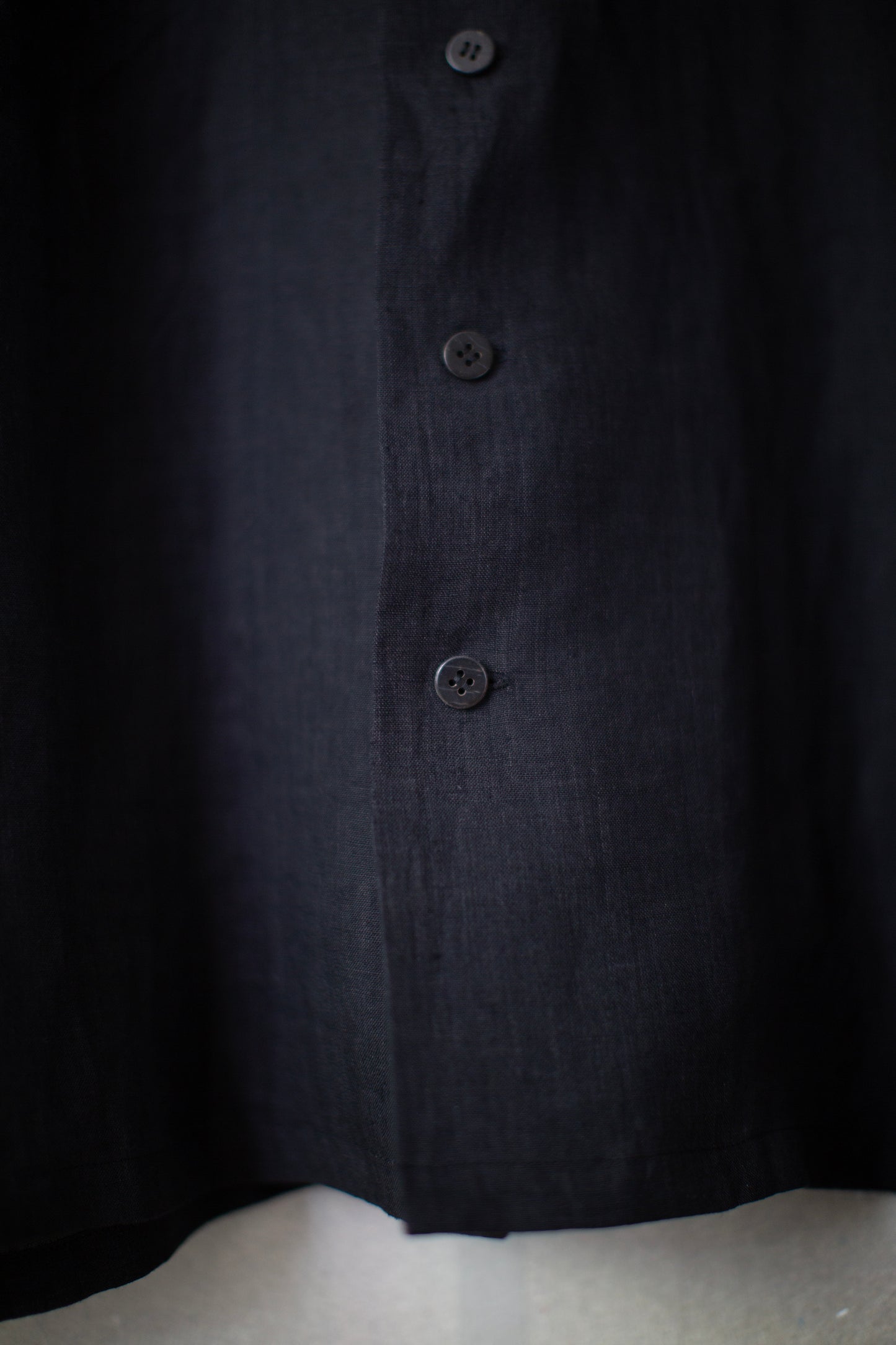 Black unevenly dyed linen shirt